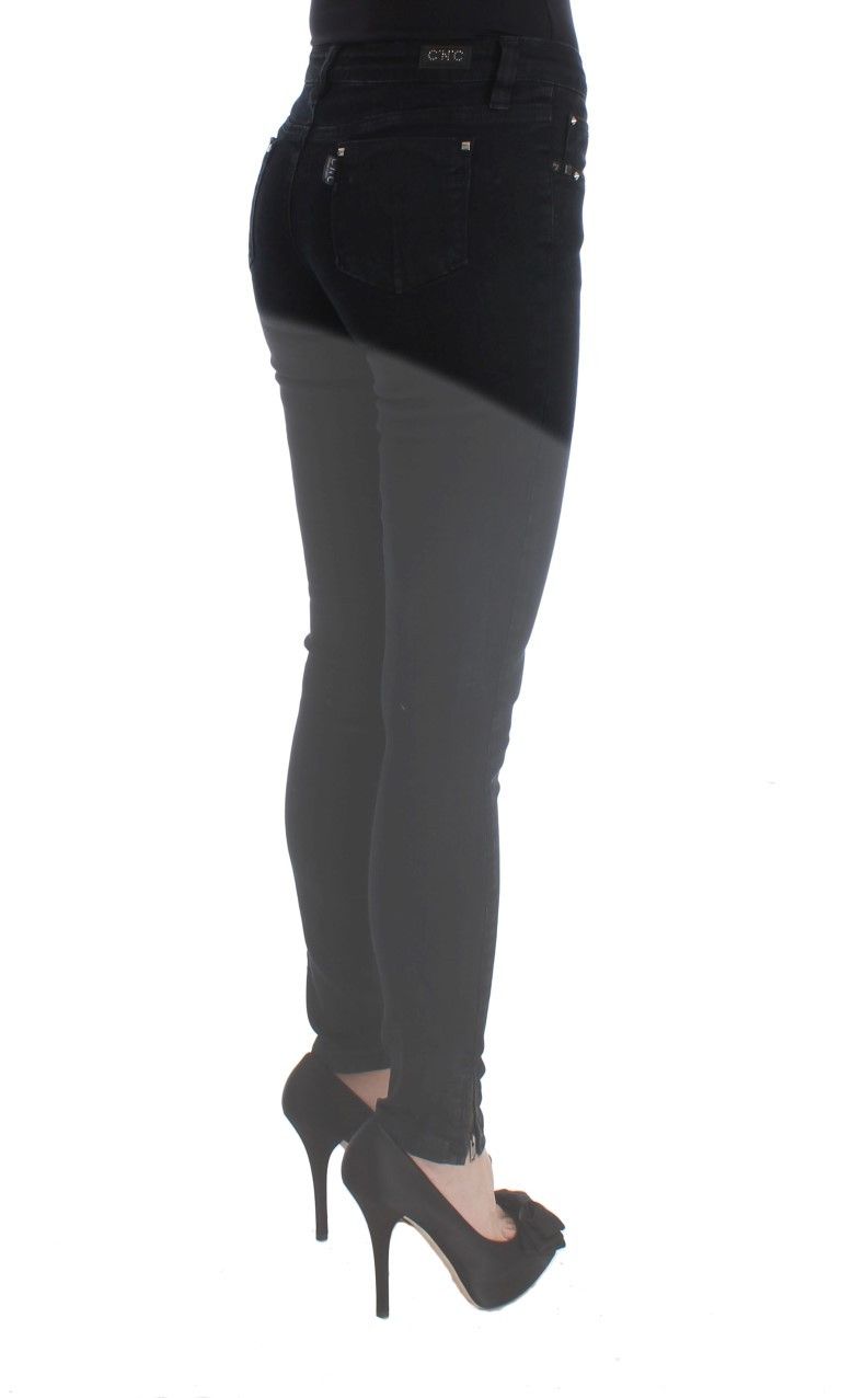 Costume National Sleek Black Slim Fit Designer Women's Jeans Size 26" / US 2 / IT 38 - 4 Thumbnail