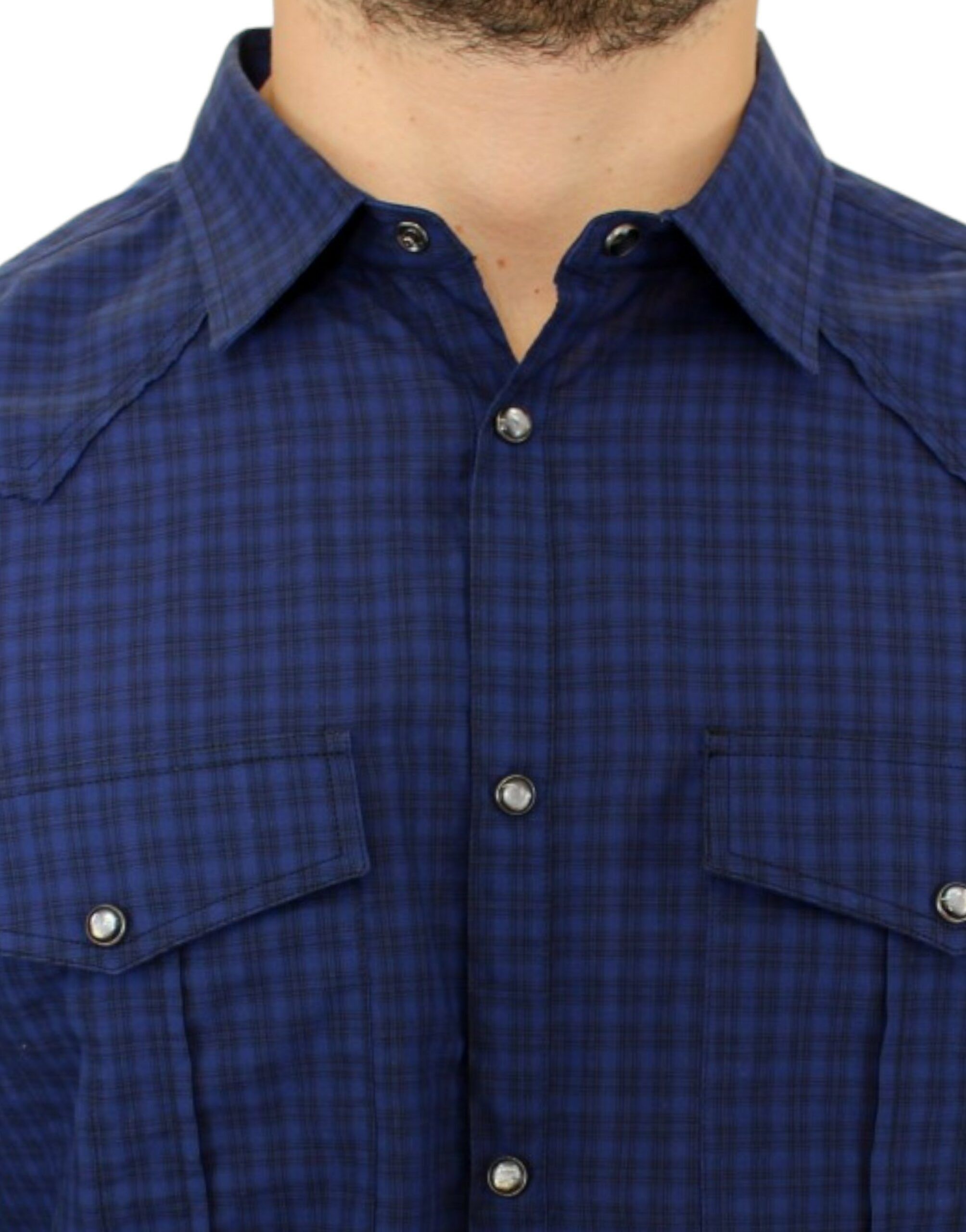 Costume National Chic Blue Checkered Casual Cotton Men's Shirt Size US M / EU 48-50 / 2 - 5 Thumbnail