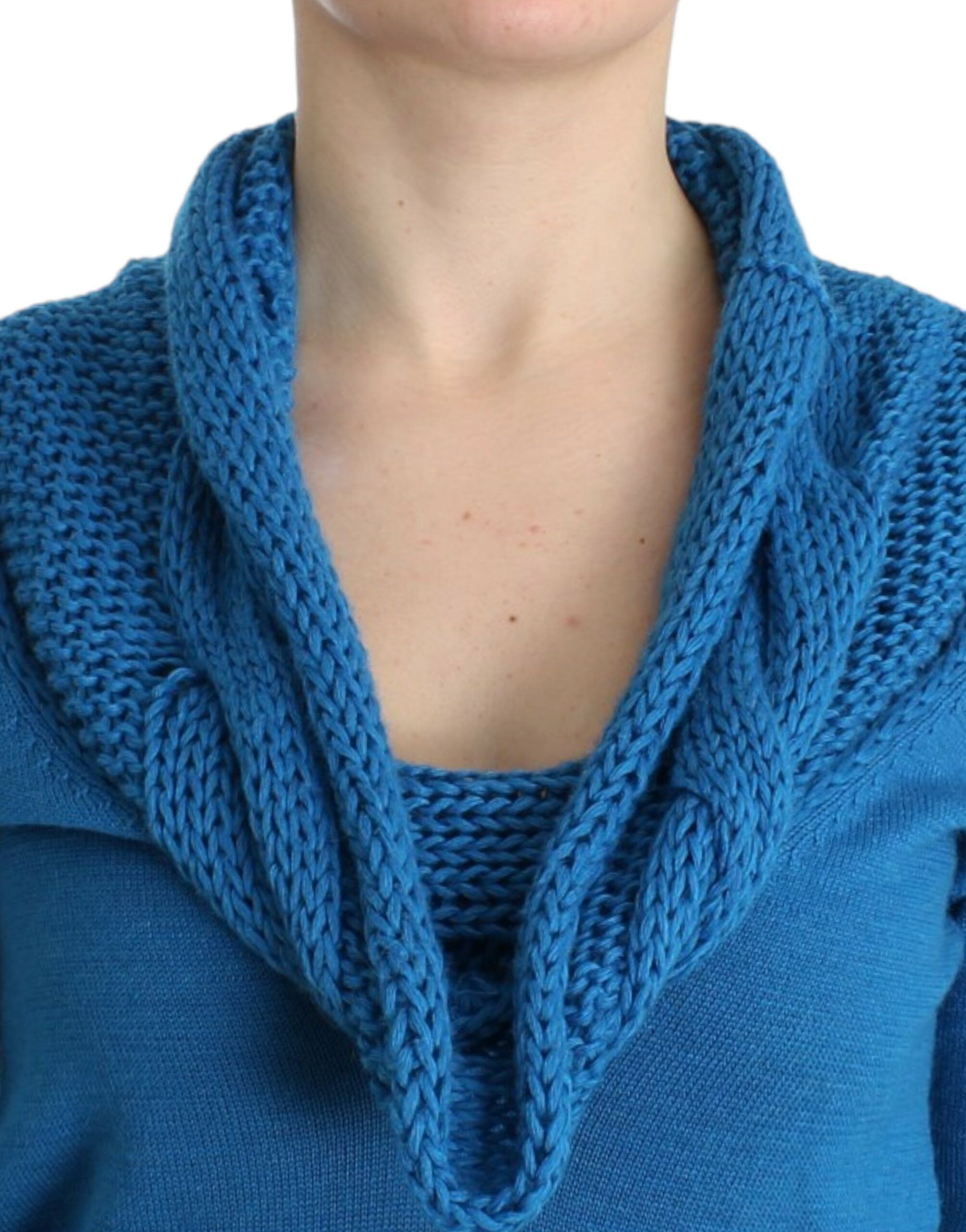 Costume National Chic Blue Scoop Neck Knit Women's Sweater Size M / US 6-8 / IT 42-44 - 5 Thumbnail