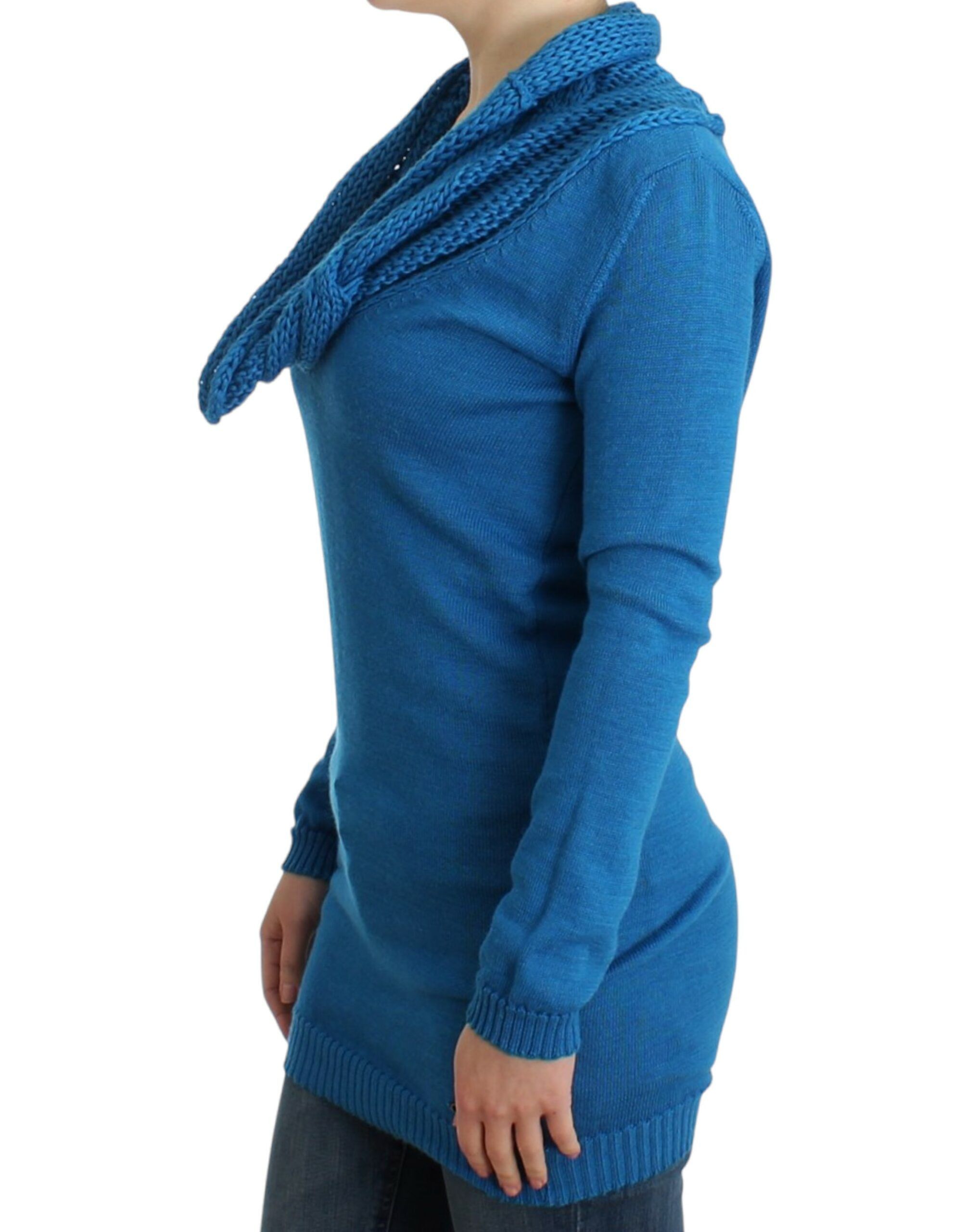 Costume National Chic Blue Scoop Neck Knit Women's Sweater Size M / US 6-8 / IT 42-44 - 2 Thumbnail