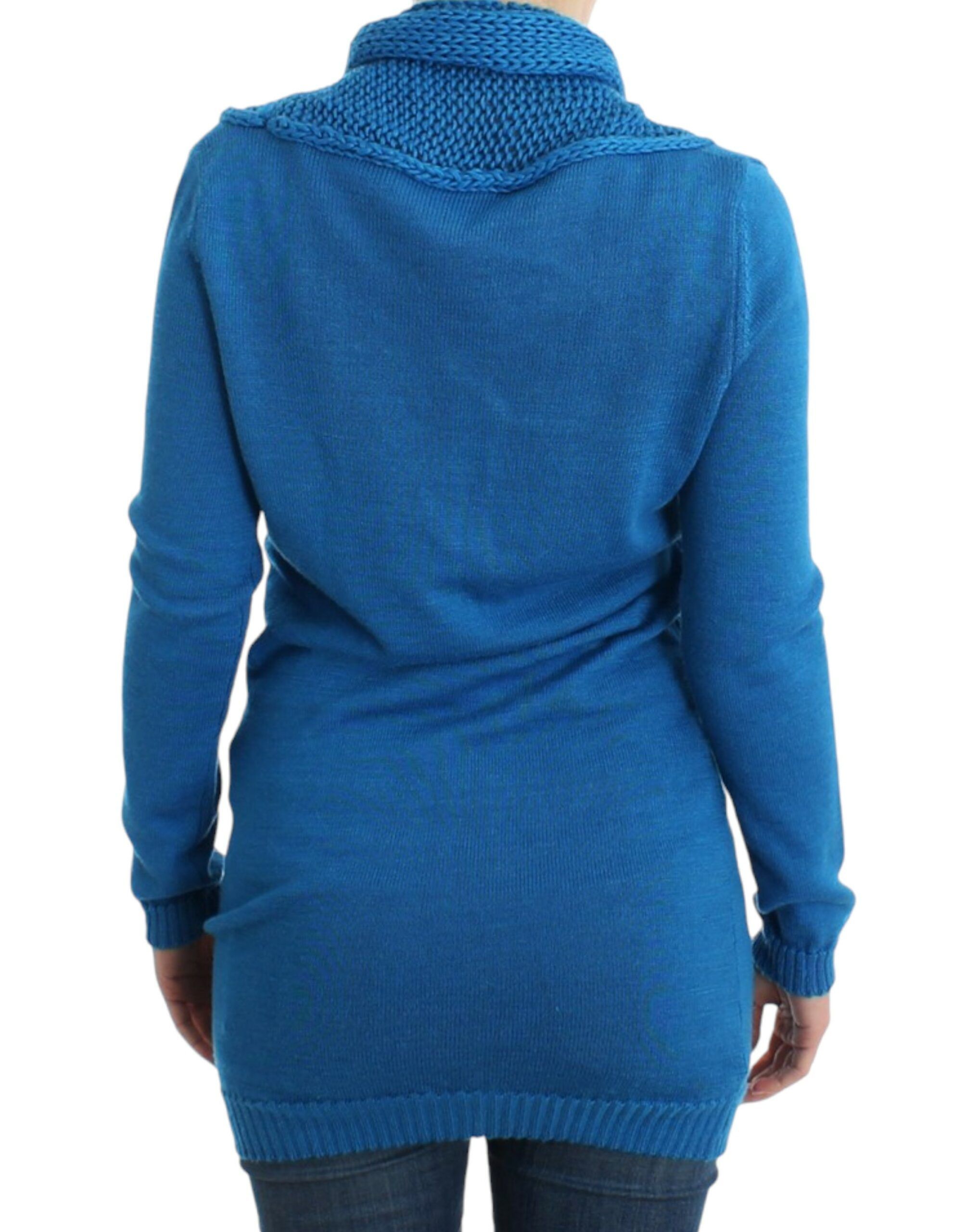 Costume National Chic Blue Scoop Neck Knit Women's Sweater Size M / US 6-8 / IT 42-44 - 4 Thumbnail