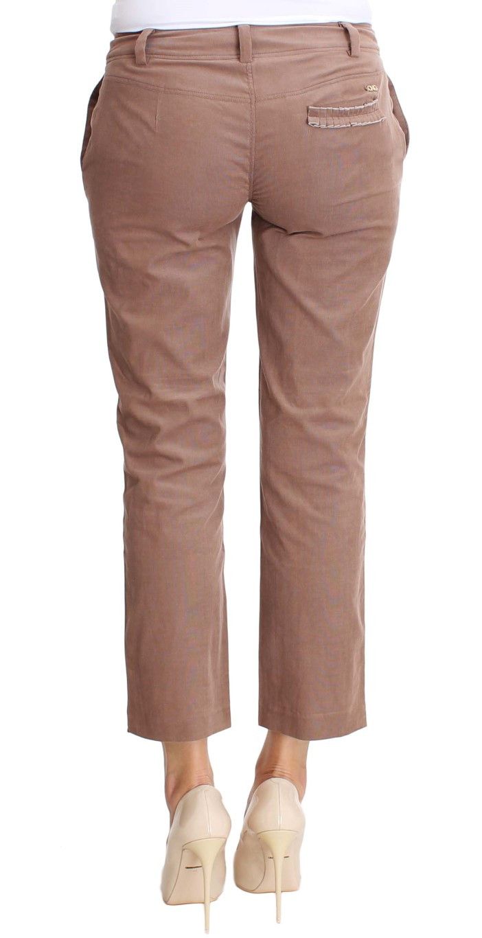 Costume National Chic Brown Cropped Corduroy Women's Pants Size 30" / US 8 / IT 44 - 3 Thumbnail
