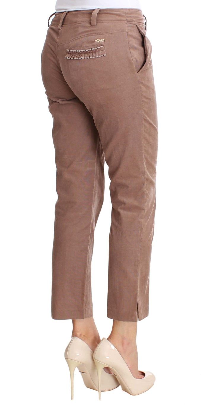 Costume National Chic Brown Cropped Corduroy Women's Pants Size 30" / US 8 / IT 44 - 4 Thumbnail