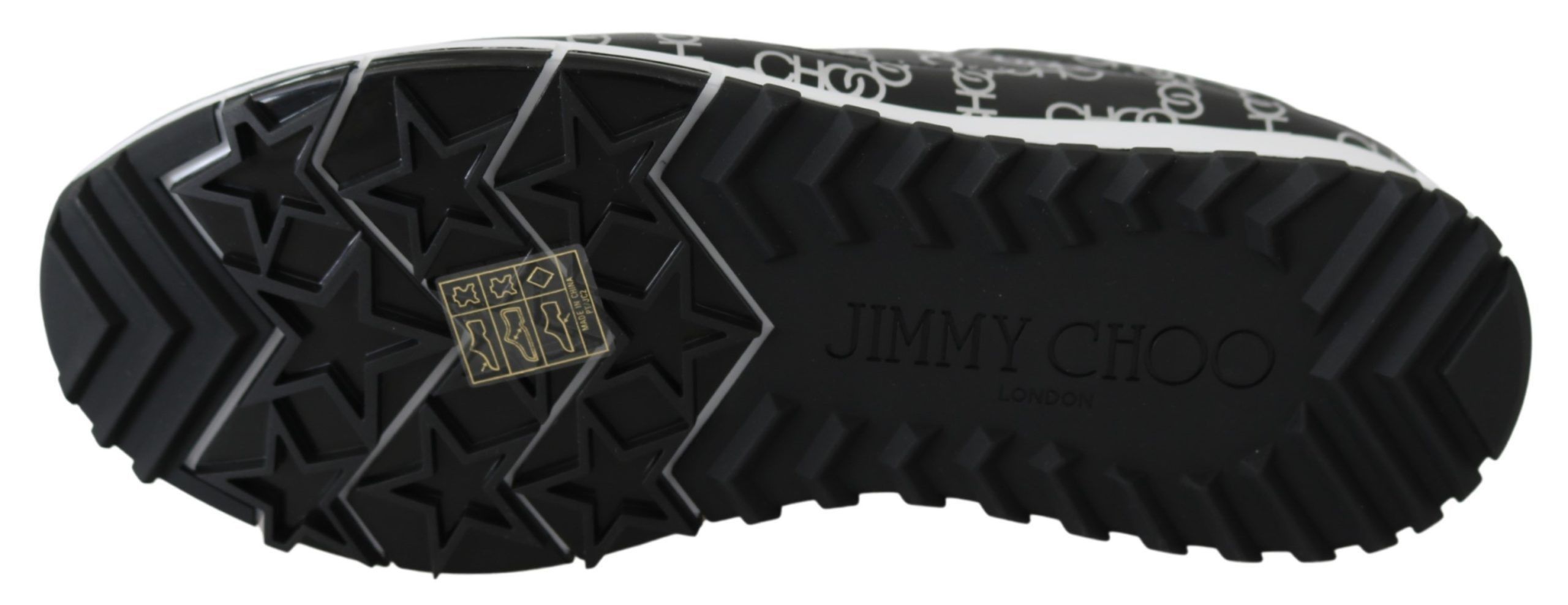 Jimmy Choo Elegant Black & Silver Leather Women's Sneakers Size US 5.5 / IT 35.5 - 6 Thumbnail
