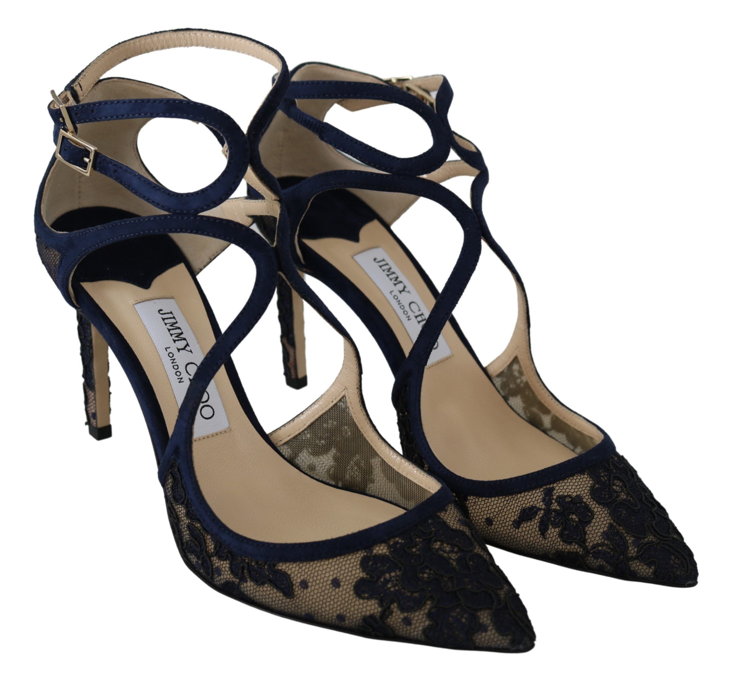 Jimmy Choo Navy Lancer Leather Pumps Elegance Women's Unleashed Size US 6.5 / IT 36.5 - 2 Thumbnail