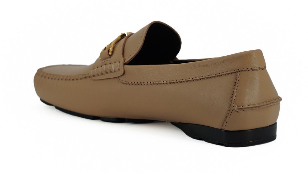 Versace Exquisite Medusa Gold-Tone Leather Men's Loafers Size US 11 / EU 44 - 3 Thumbnail