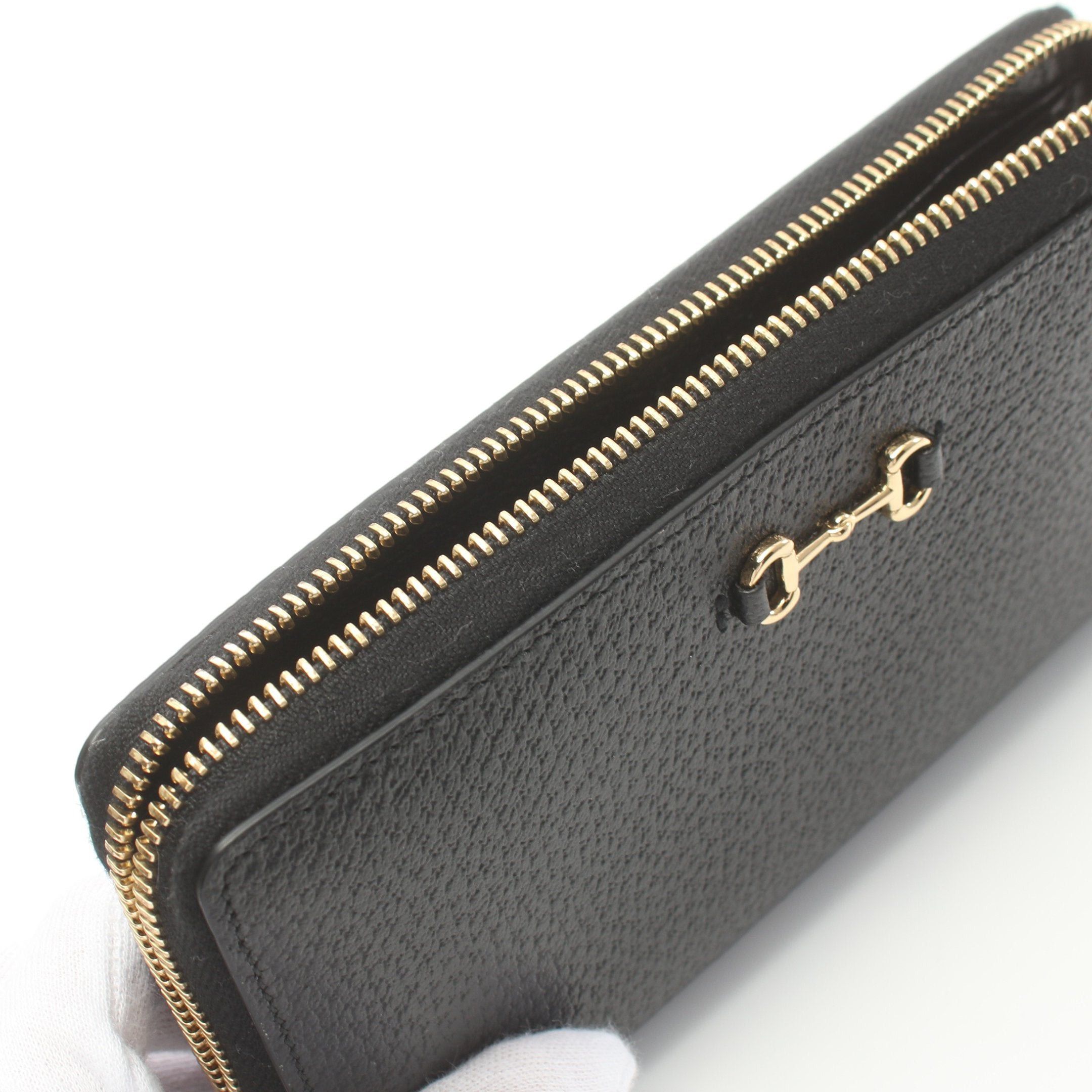 Gucci Gucci Horsebit Round Zipper Long Wallet Leather Black Size ONE SIZE - 6 Thumbnail