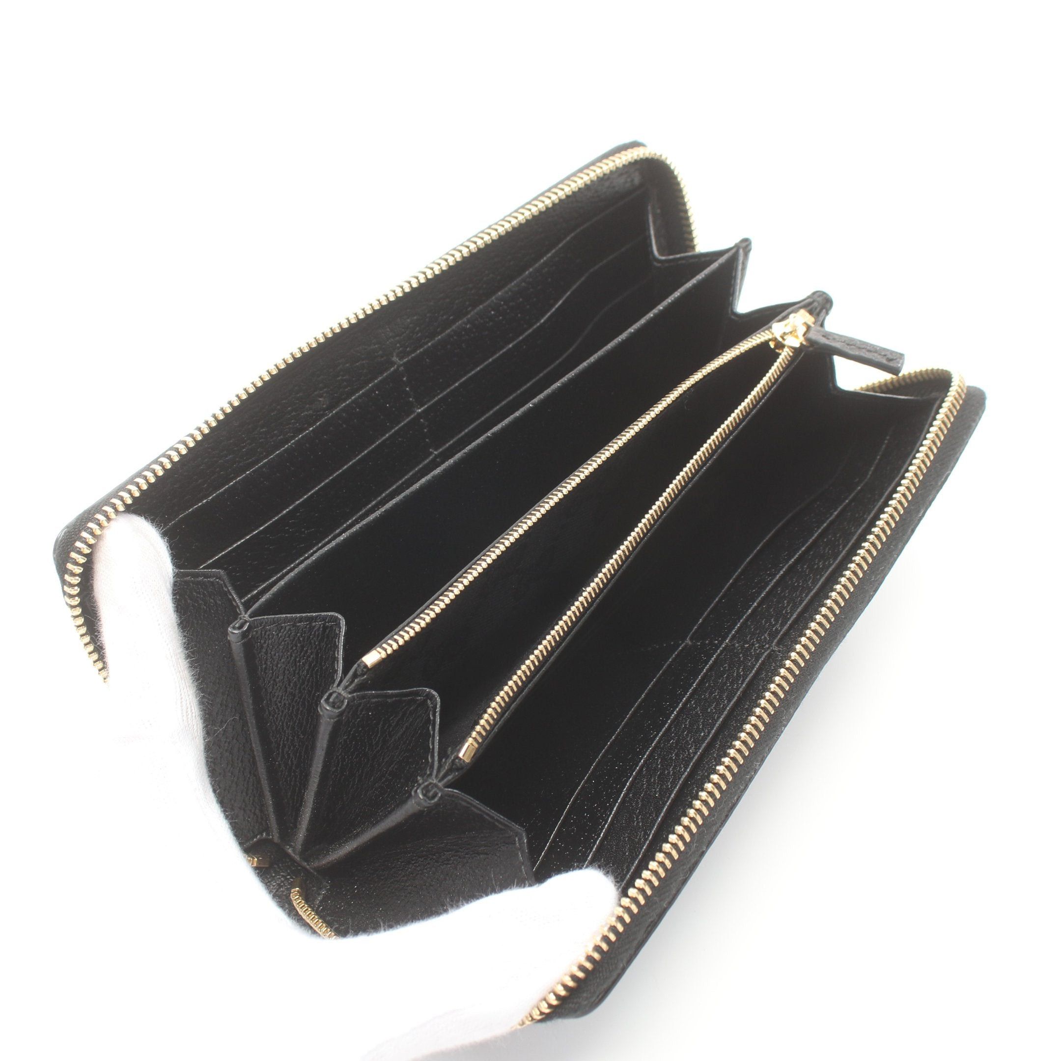 Gucci Gucci Horsebit Round Zipper Long Wallet Leather Black Size ONE SIZE - 3 Thumbnail