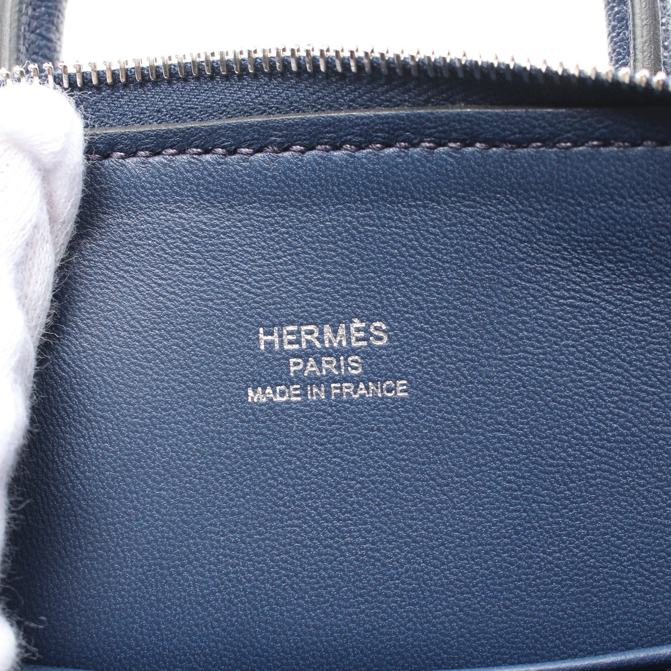 Hermes Hermes Bolide 1923 Mini Blue Navy Handbag Chevre Myzore Goatskin Silver Hardware B Stamp Size ONE SIZE - 4 Thumbnail