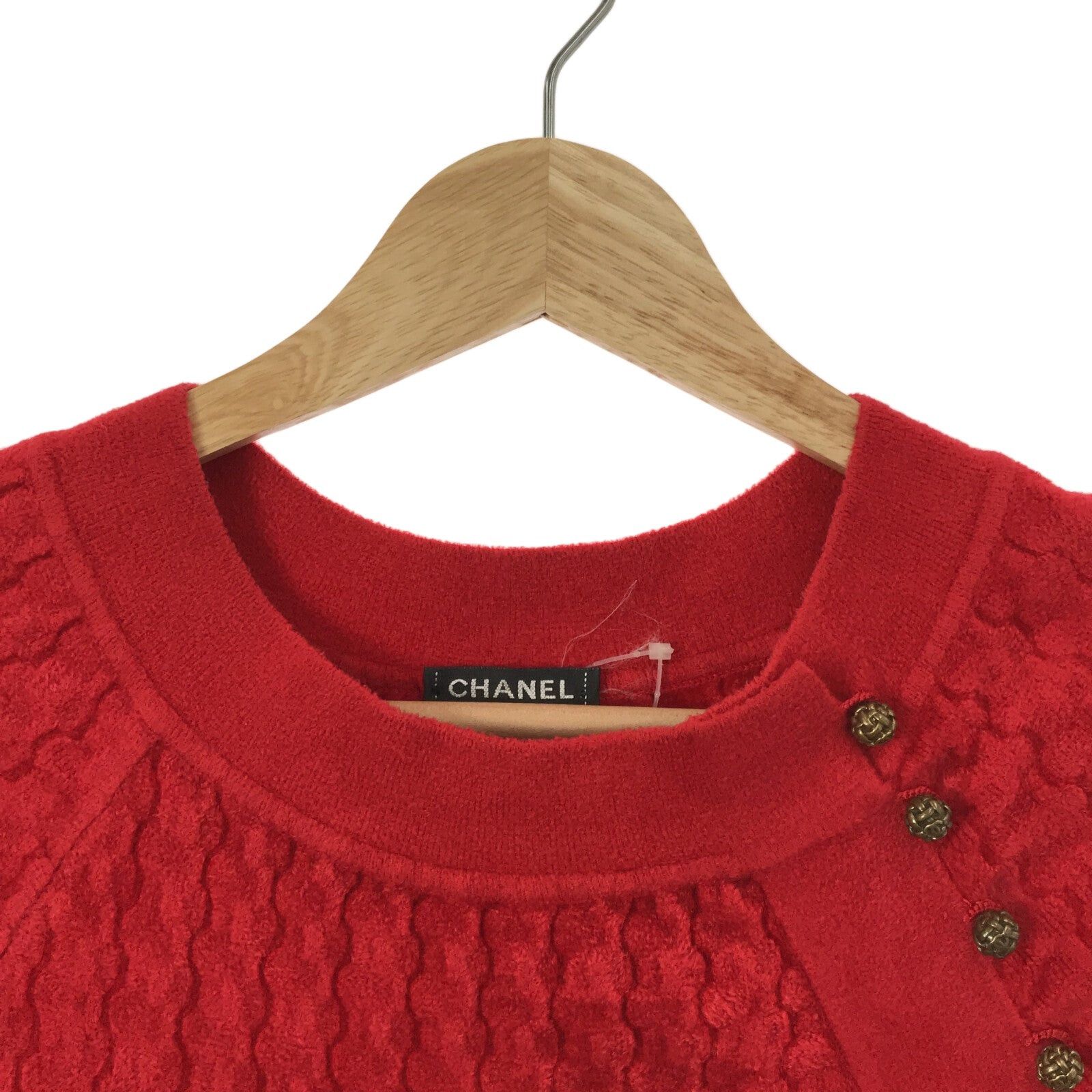 Chanel Chanel Short Sleeve Dress One Piece Rayon Red Size ONE SIZE - 3 Thumbnail
