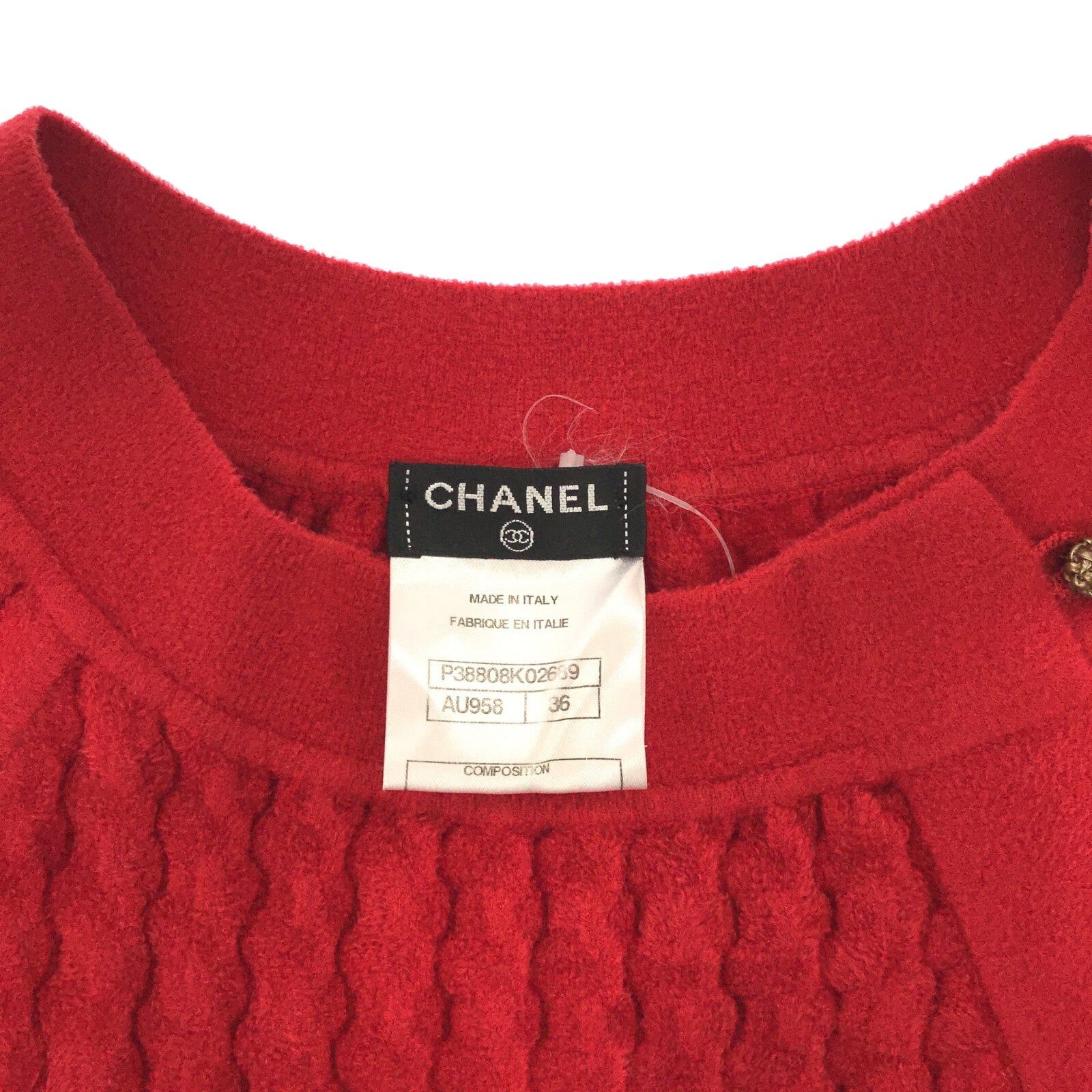 Chanel Chanel Short Sleeve Dress One Piece Rayon Red Size ONE SIZE - 5 Thumbnail