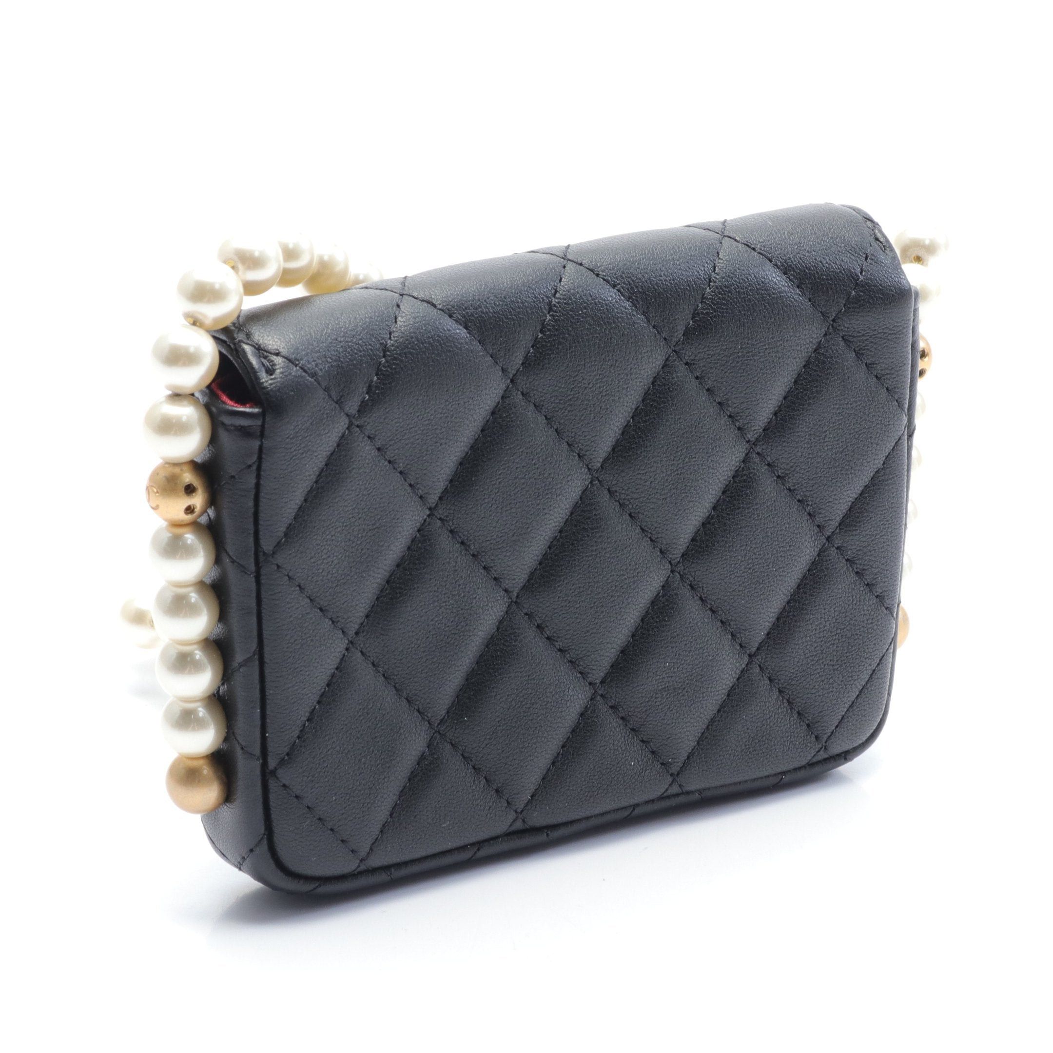 Chanel Chanel Matelasse Chain Shoulder Bag Lambskin Fake Pearl Black Gold Hardware Size ONE SIZE - 2 Thumbnail