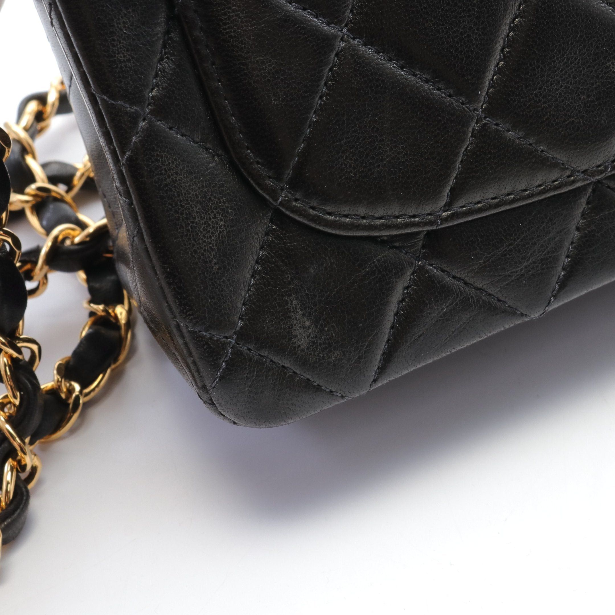 Chanel Chanel Mini Matelasse Chain Shoulder Bag Lambskin Black Gold Hardware Size ONE SIZE - 8 Thumbnail