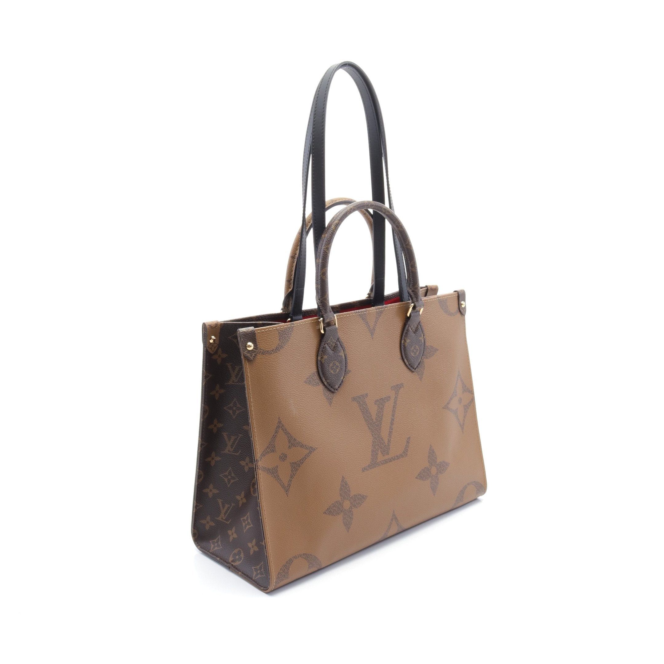 Louis Vuitton Louis Vuitton On-The-Go Mm Monogram Giant Reverse Shoulder Bag Tote Leather Brown Beige Size ONE SIZE - 2 Thumbnail