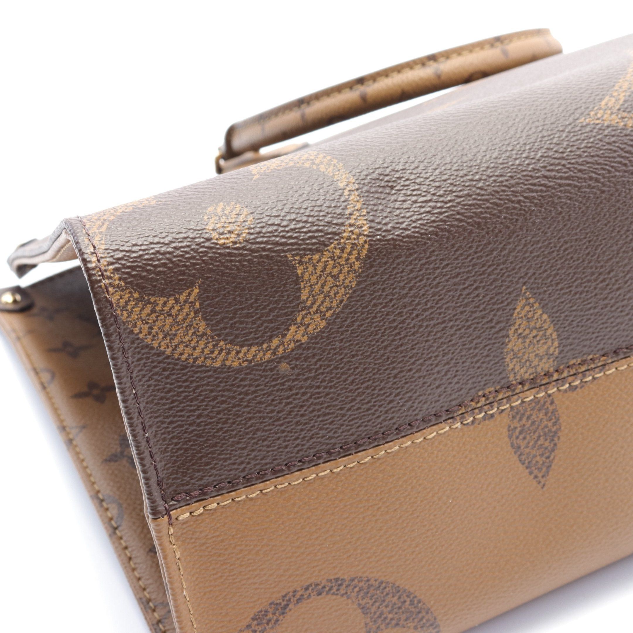 Louis Vuitton Louis Vuitton On-The-Go Mm Monogram Giant Reverse Shoulder Bag Tote Leather Brown Beige Size ONE SIZE - 5 Thumbnail