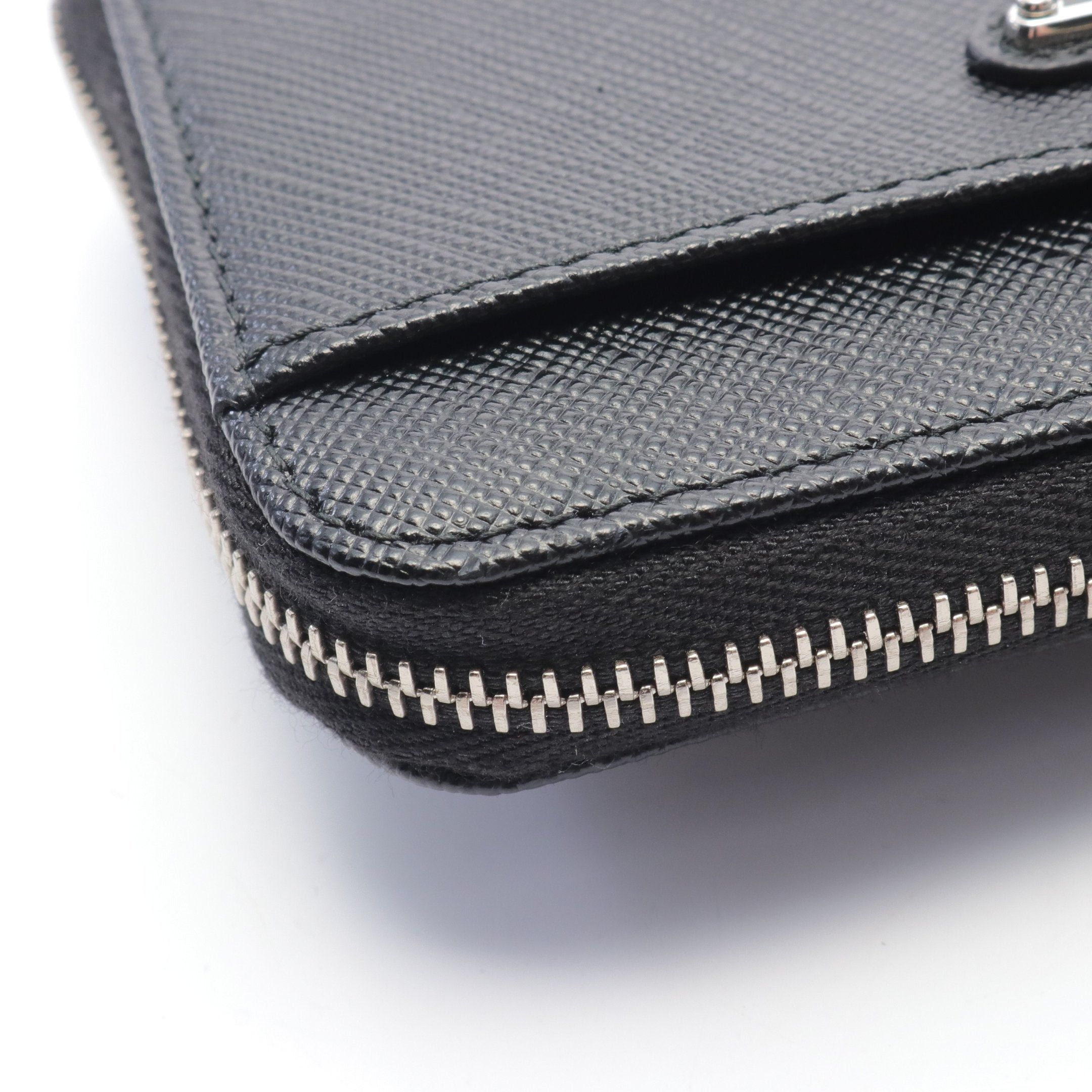 Prada Prada Coin Purse Saffiano Leather Black With Key Ring Size ONE SIZE - 7 Thumbnail