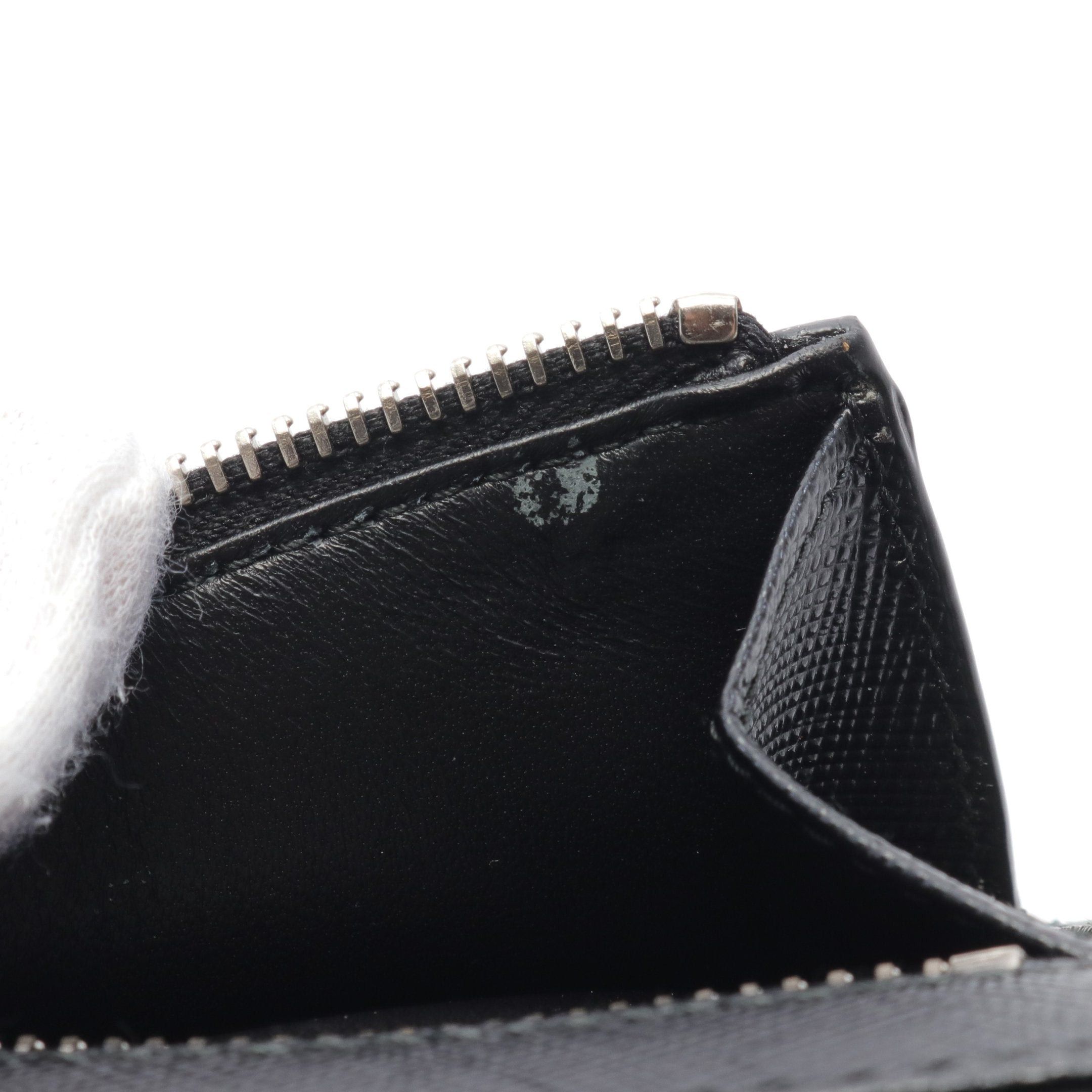 Prada Prada Coin Purse Saffiano Leather Black With Key Ring Size ONE SIZE - 6 Thumbnail