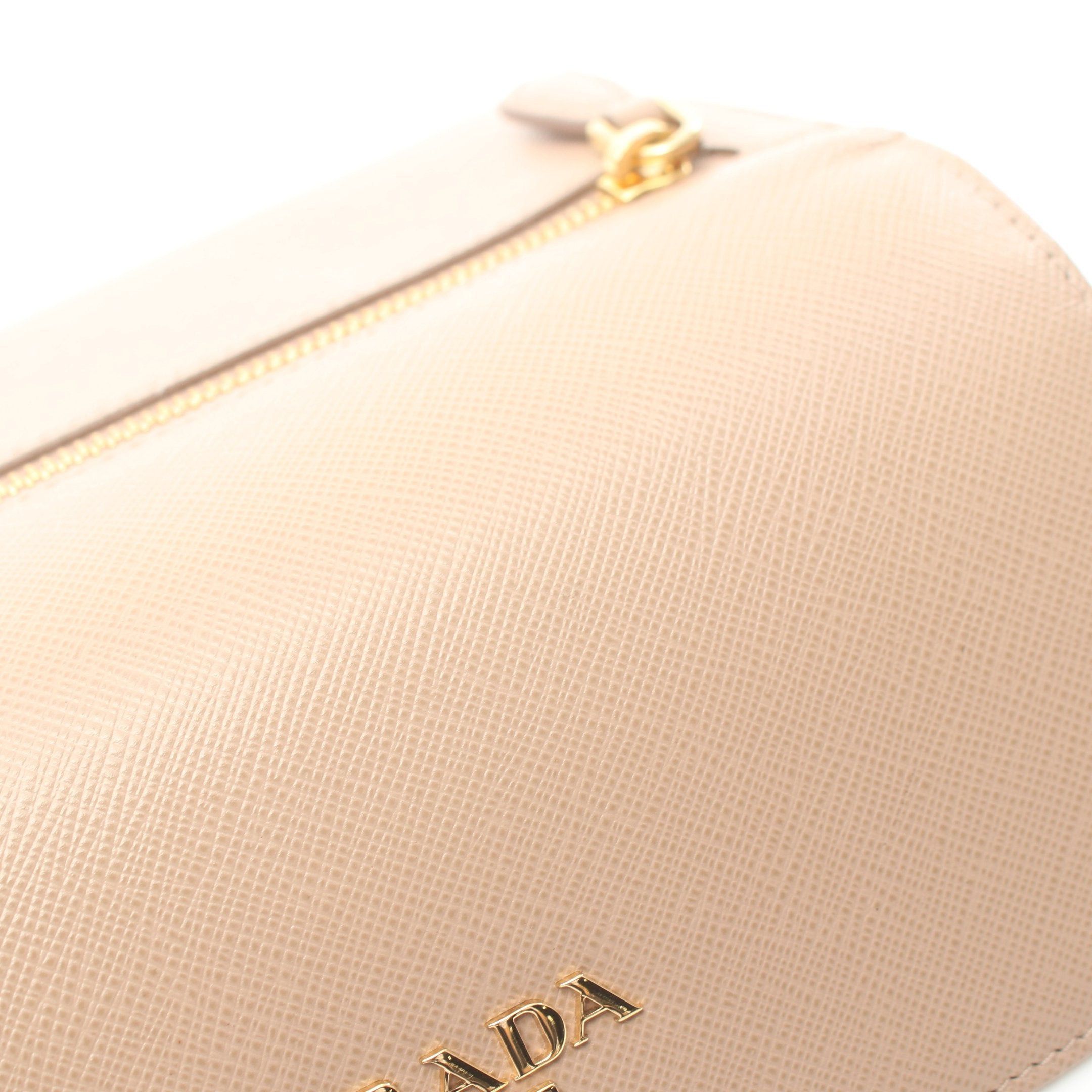 Prada Prada Saffiano Multic Bi-Fold Long Wallet Leather Beige Red Size ONE SIZE - 7 Thumbnail