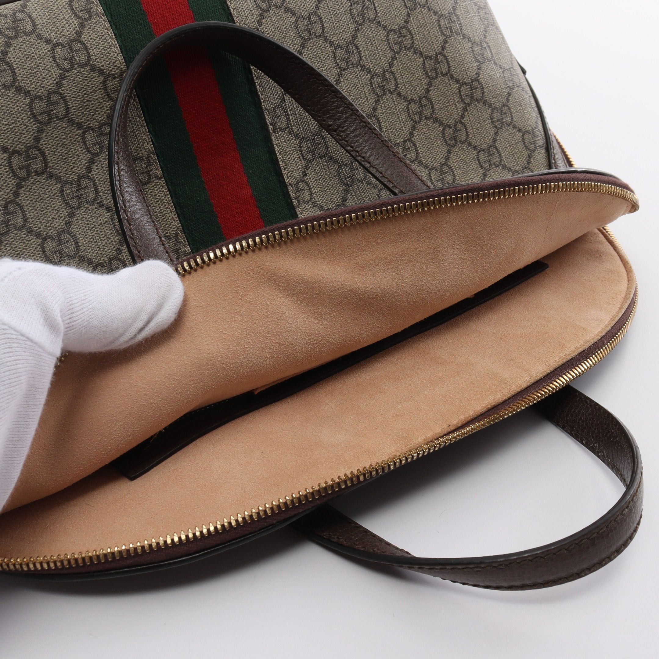 Gucci Gucci Ophidia Gg Medium Top Handle Bag Supreme Handbag Leather Beige Multicolor Size ONE SIZE - 8 Thumbnail