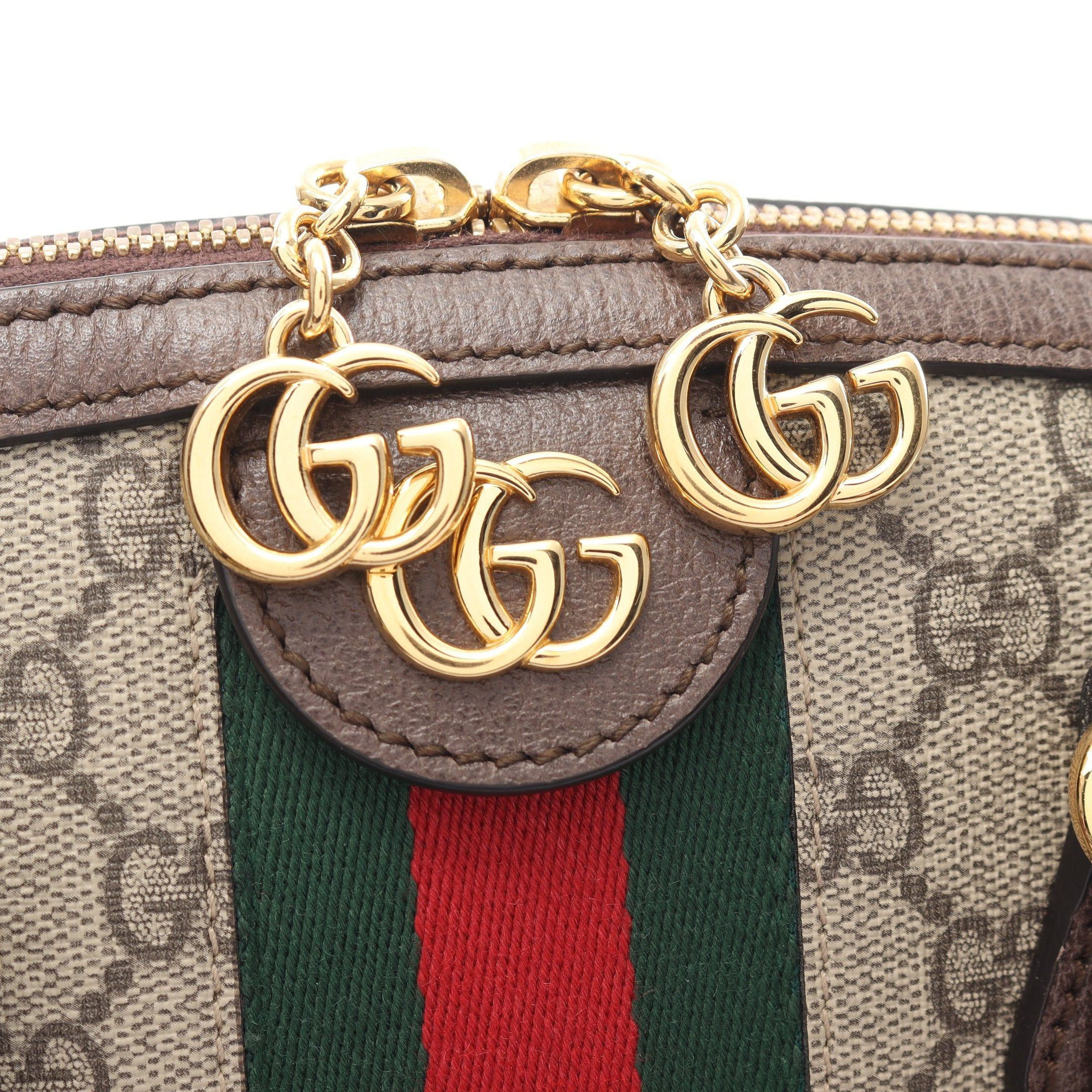 Gucci Gucci Ophidia Gg Medium Top Handle Bag Supreme Handbag Leather Beige Multicolor Size ONE SIZE - 5 Thumbnail