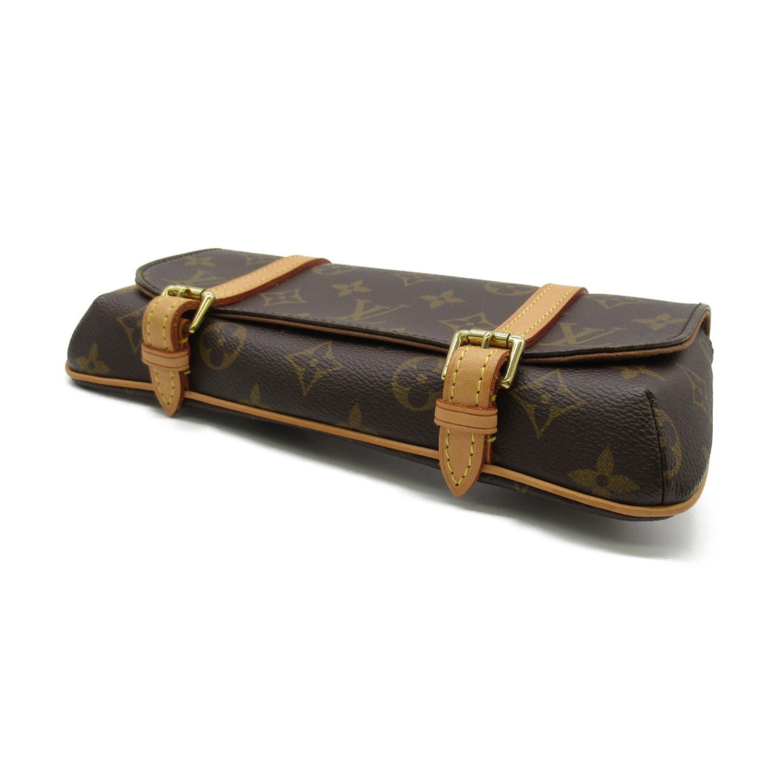 Louis Vuitton Louis Vuitton Pochette Marelle Handbag Coated Canvas Monogram Brown Size ONE SIZE - 4 Thumbnail