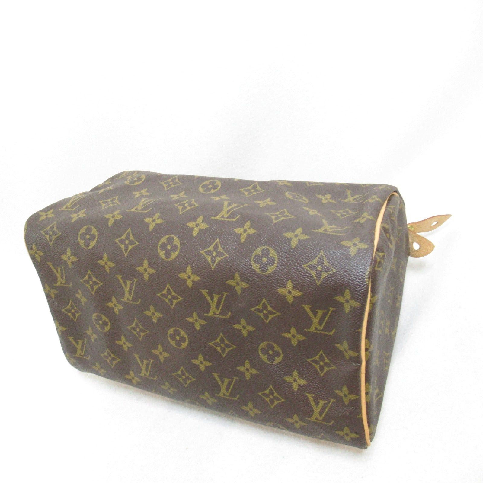 Louis Vuitton Louis Vuitton Speedy 30 Handbag Coated Canvas Monogram Brown Size ONE SIZE - 4 Thumbnail