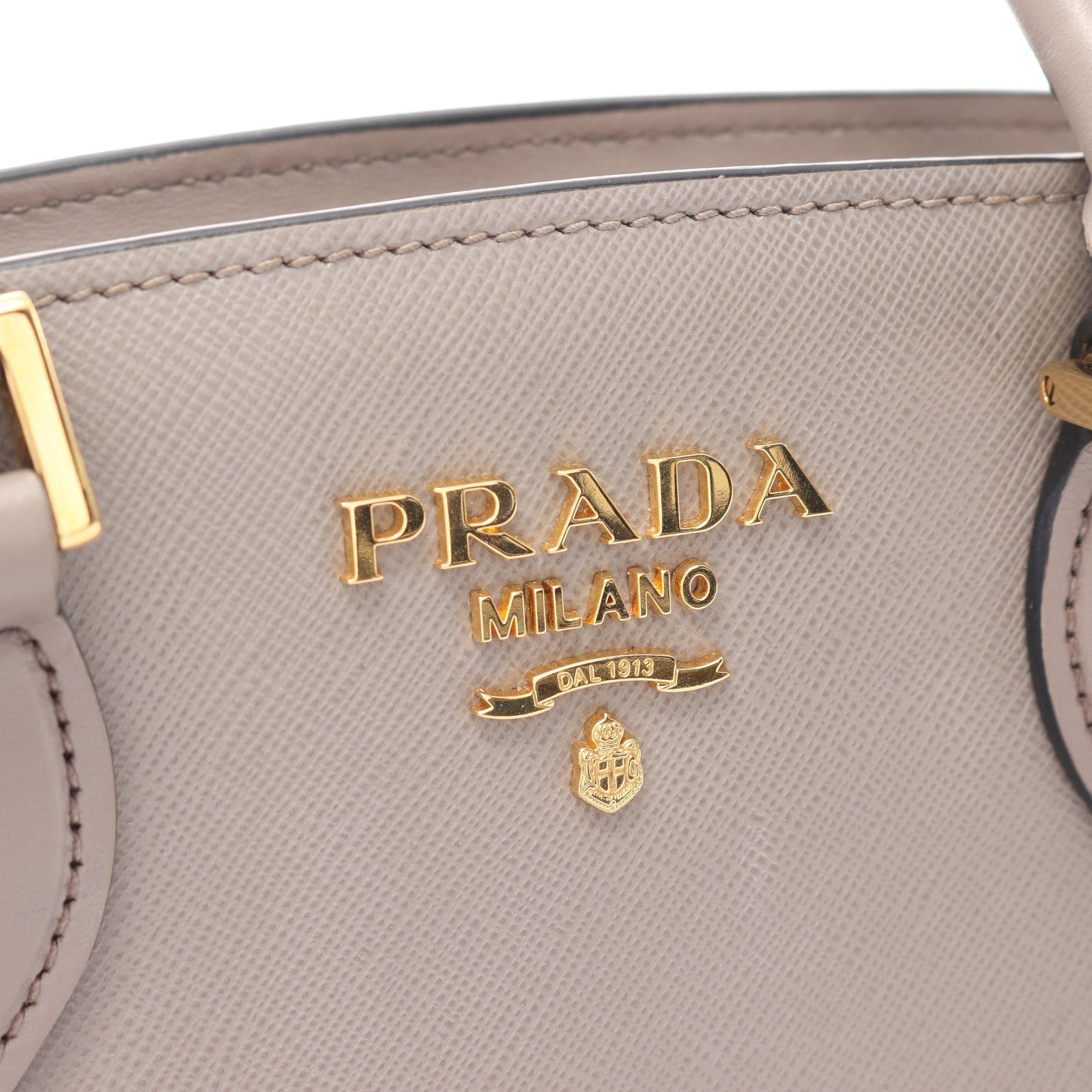 Prada Prada Saffiano Soft C Handbag Leather Gray Size ONE SIZE - 8 Thumbnail
