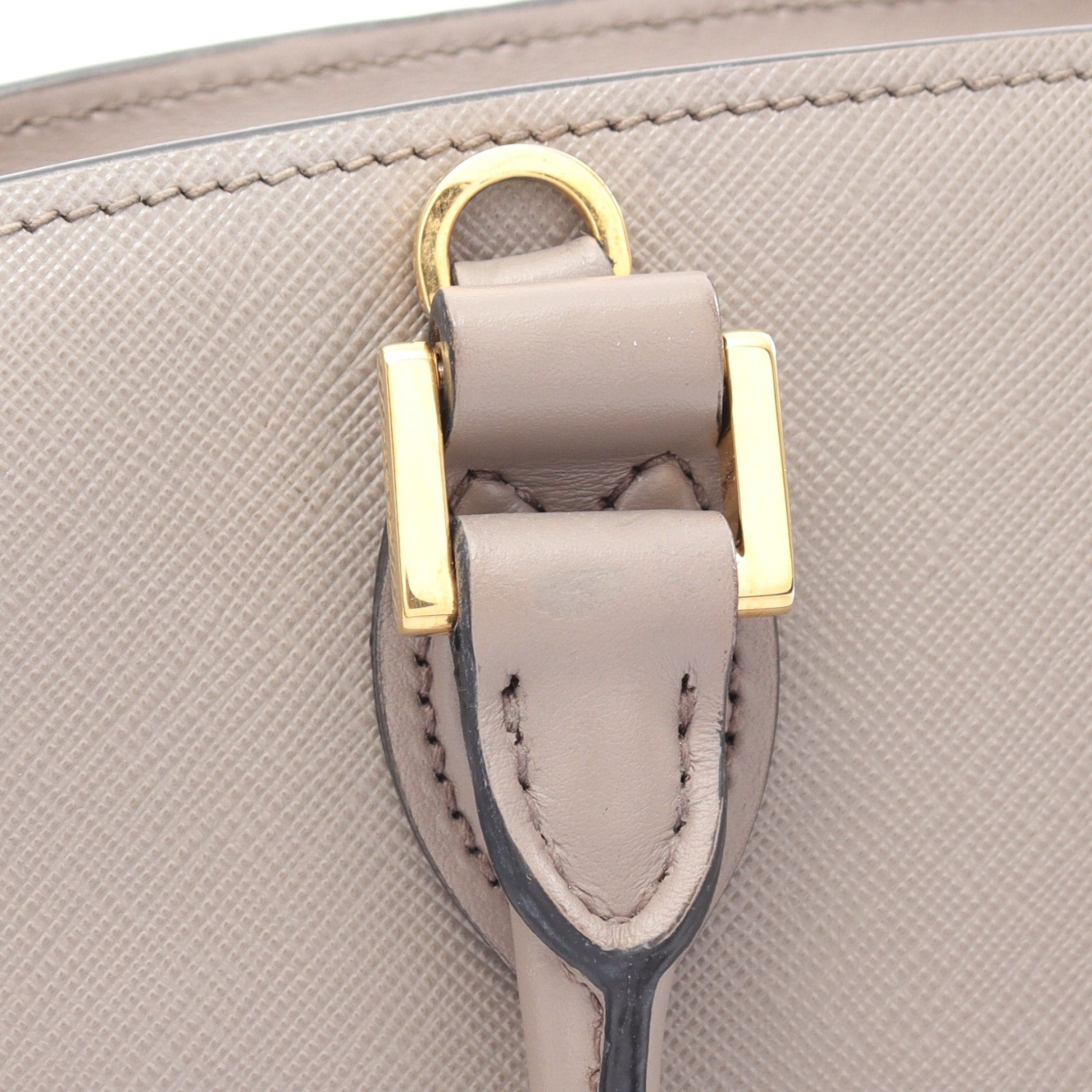 Prada Prada Saffiano Soft C Handbag Leather Gray Size ONE SIZE - 5 Thumbnail