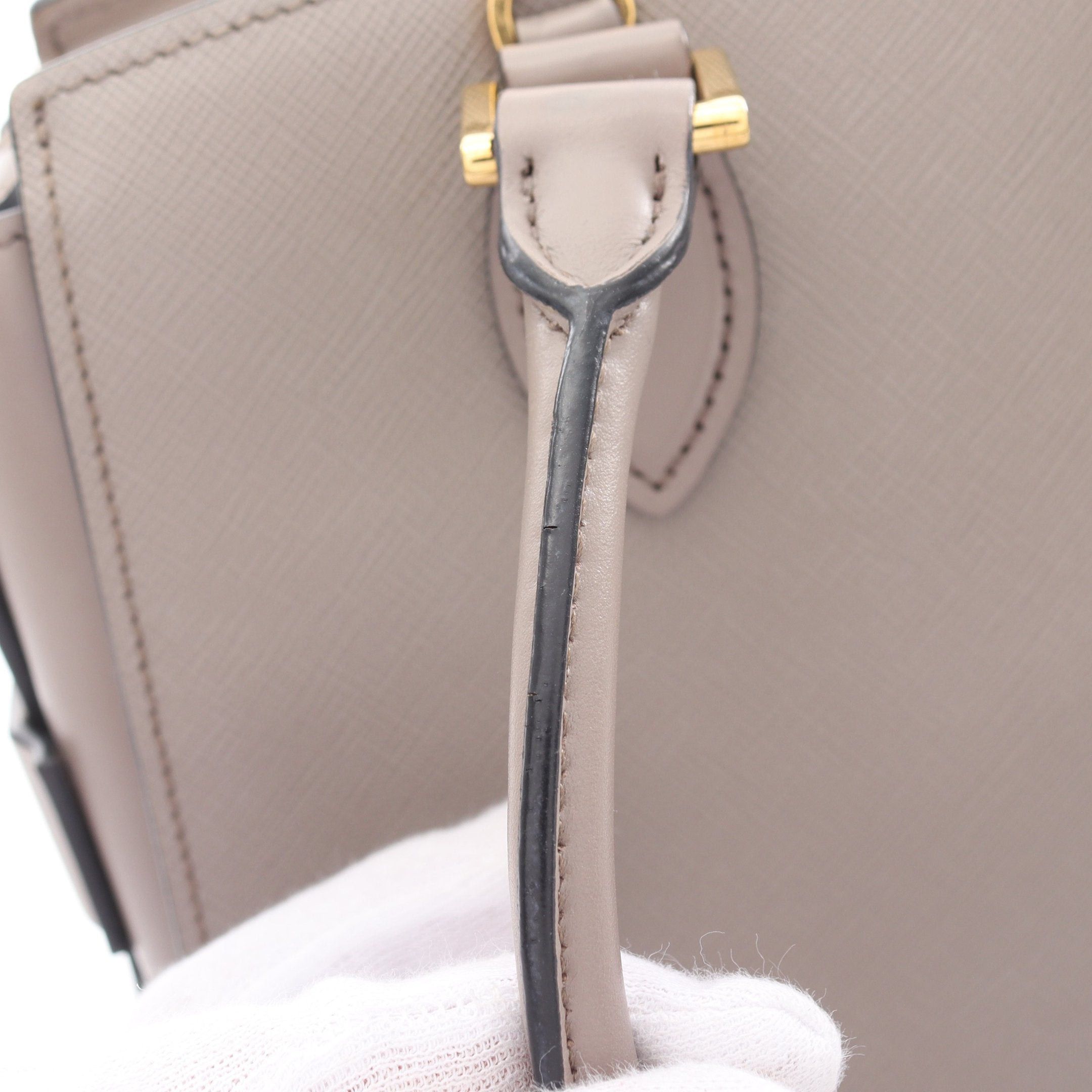 Prada Prada Saffiano Soft C Handbag Leather Gray Size ONE SIZE - 10 Thumbnail