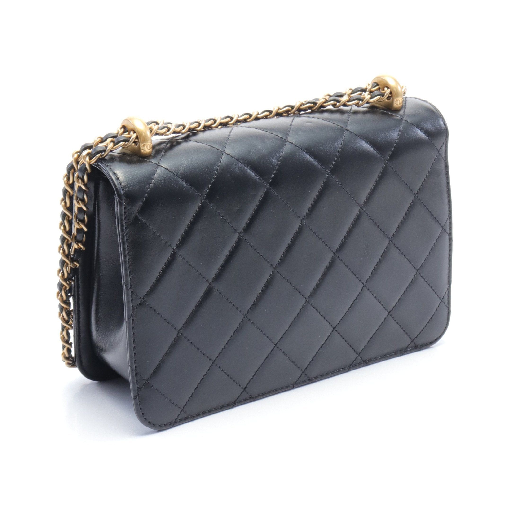 Chanel Chanel Matelasse Chain Shoulder Bag Leather Black Gold Hardware Size ONE SIZE - 2 Thumbnail