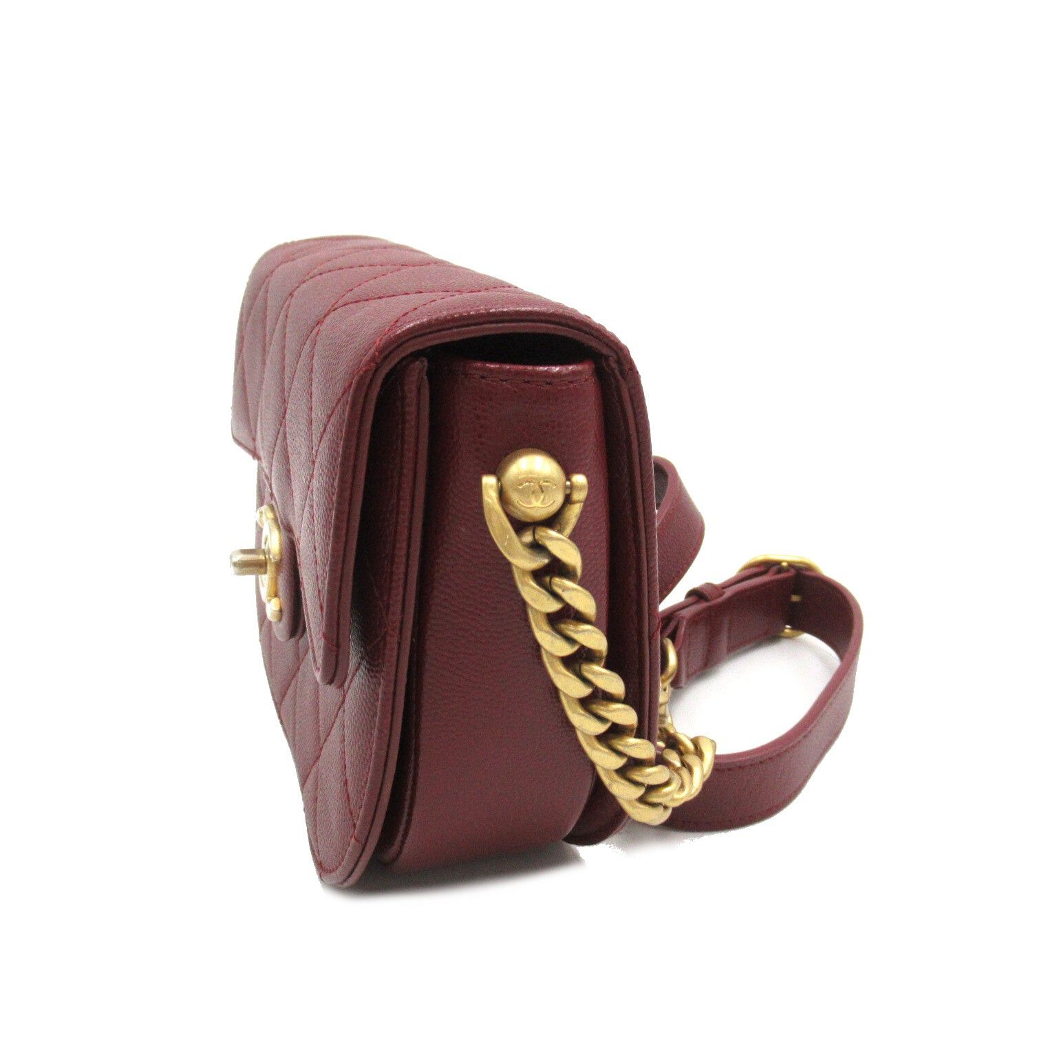 Chanel Chanel Matelasse Chain Shoulder Bag Caviar Skin (Grained Calf) Bordeaux Gold Hardware Size ONE SIZE - 3 Thumbnail