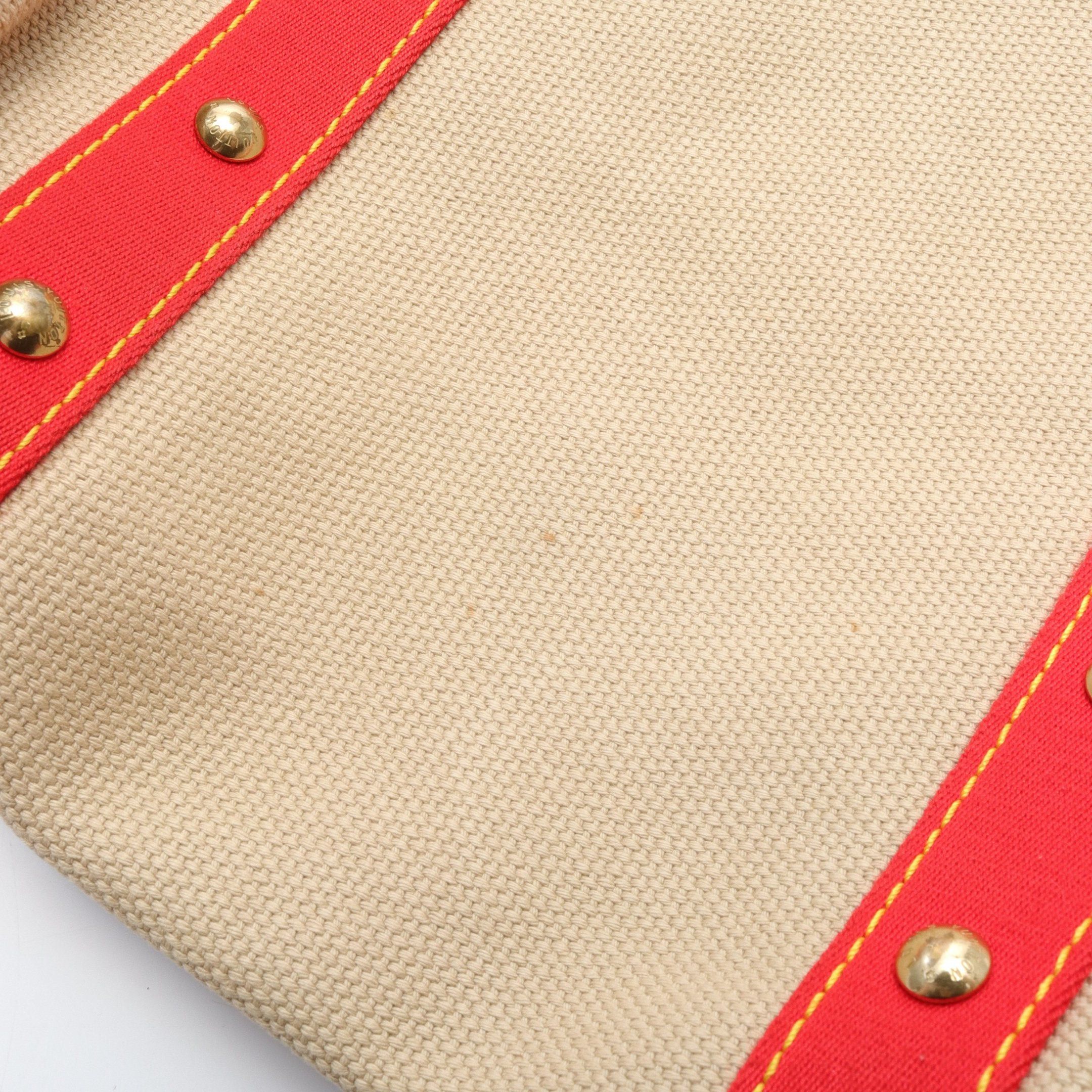 Louis Vuitton Louis Vuitton Hippopotamus Mm Antigua Shoulder Bag Tote Canvas Leather Beige Red Size ONE SIZE - 8 Thumbnail