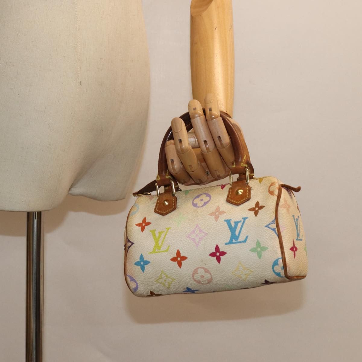 Louis Vuitton LOUIS VUITTON Monogram Multicolor Mini Speedy Hand Bag White M92645 Auth ep4917 Grailed