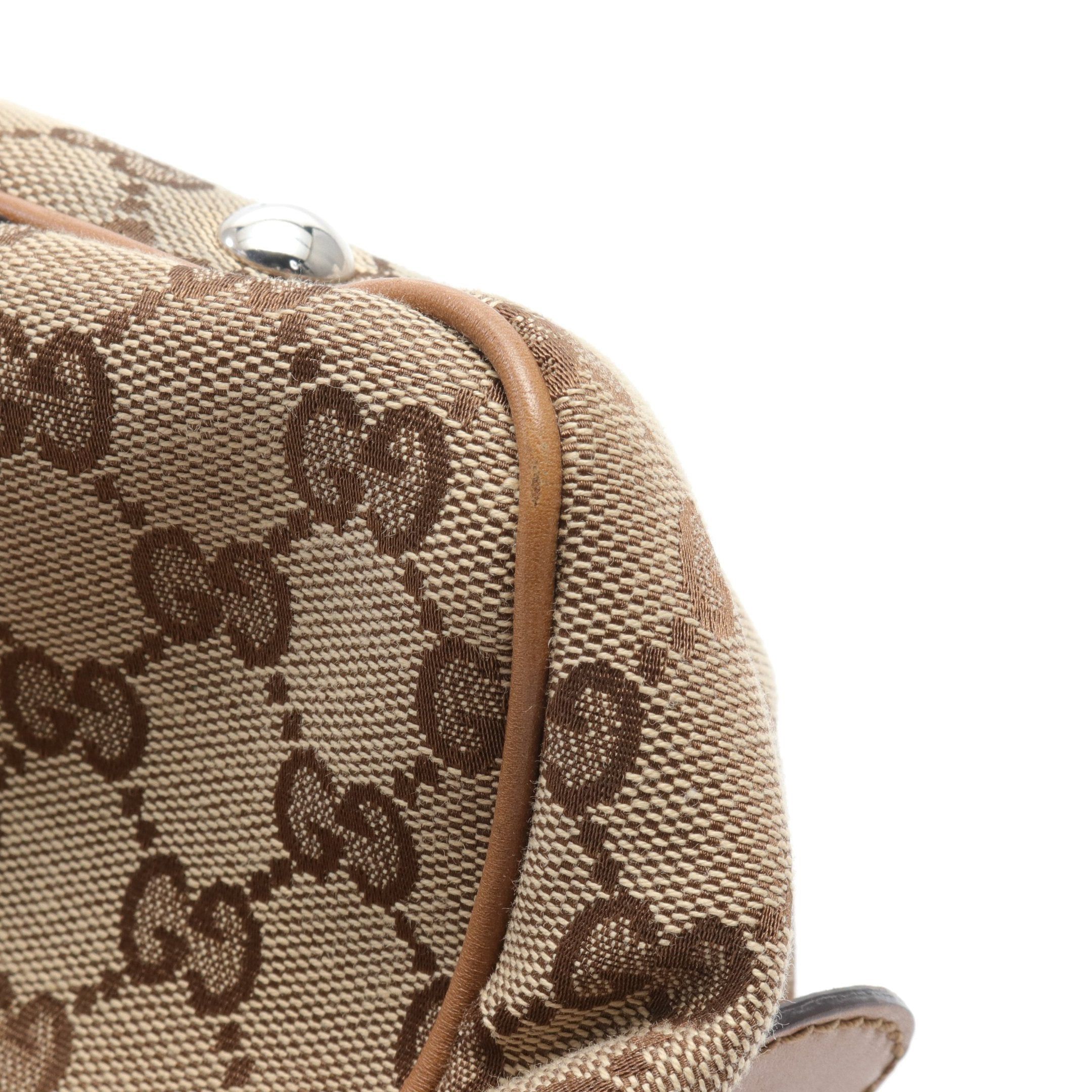 Gucci Gucci Gg Twins Gucci Sima Shoulder Bag Canvas Leather Beige Dark Brown Size ONE SIZE - 7 Thumbnail