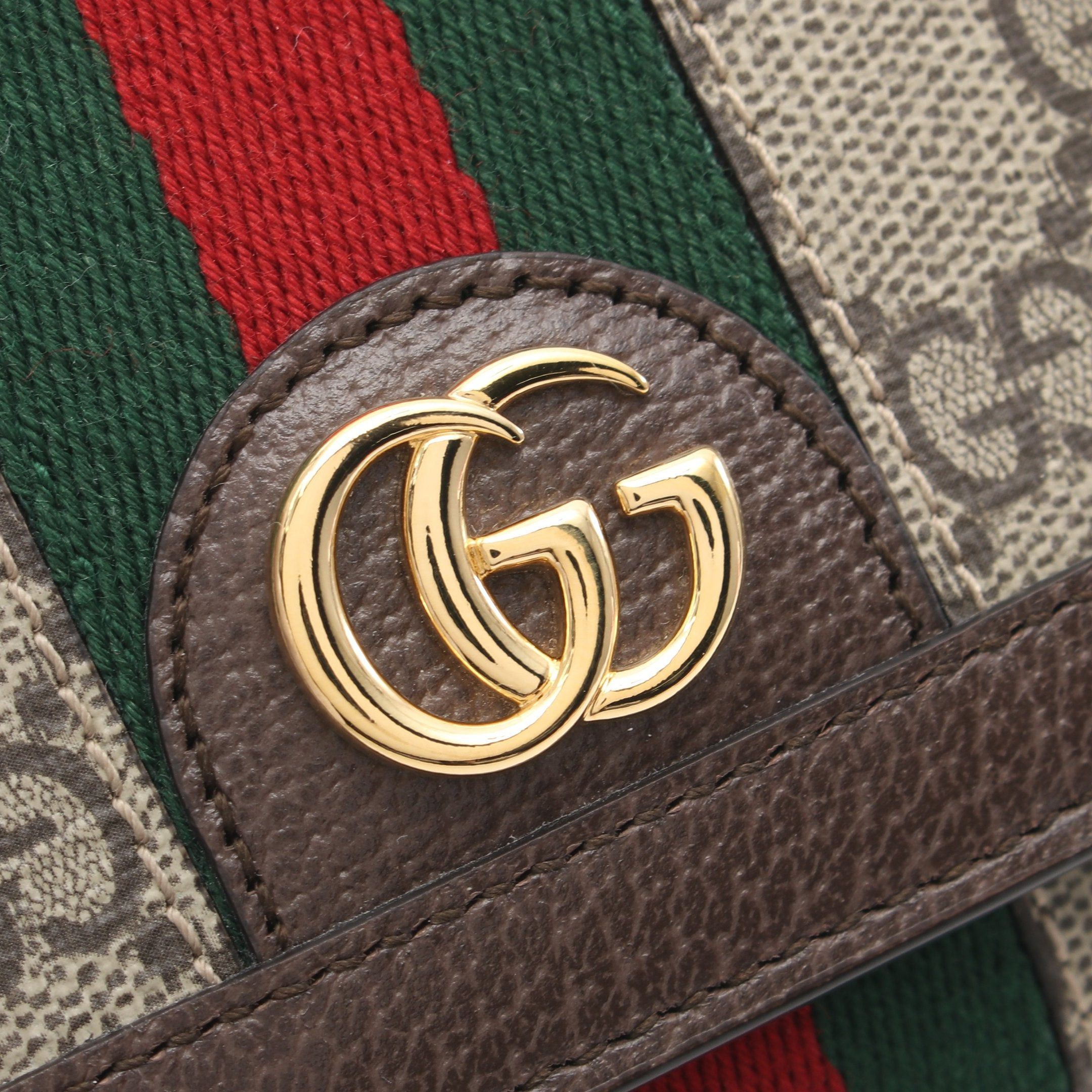 Gucci Gucci Ophidia Gg Wallet Sherry Line Bi-Fold Leather Beige Dark Brown Multicolor Size ONE SIZE - 5 Thumbnail