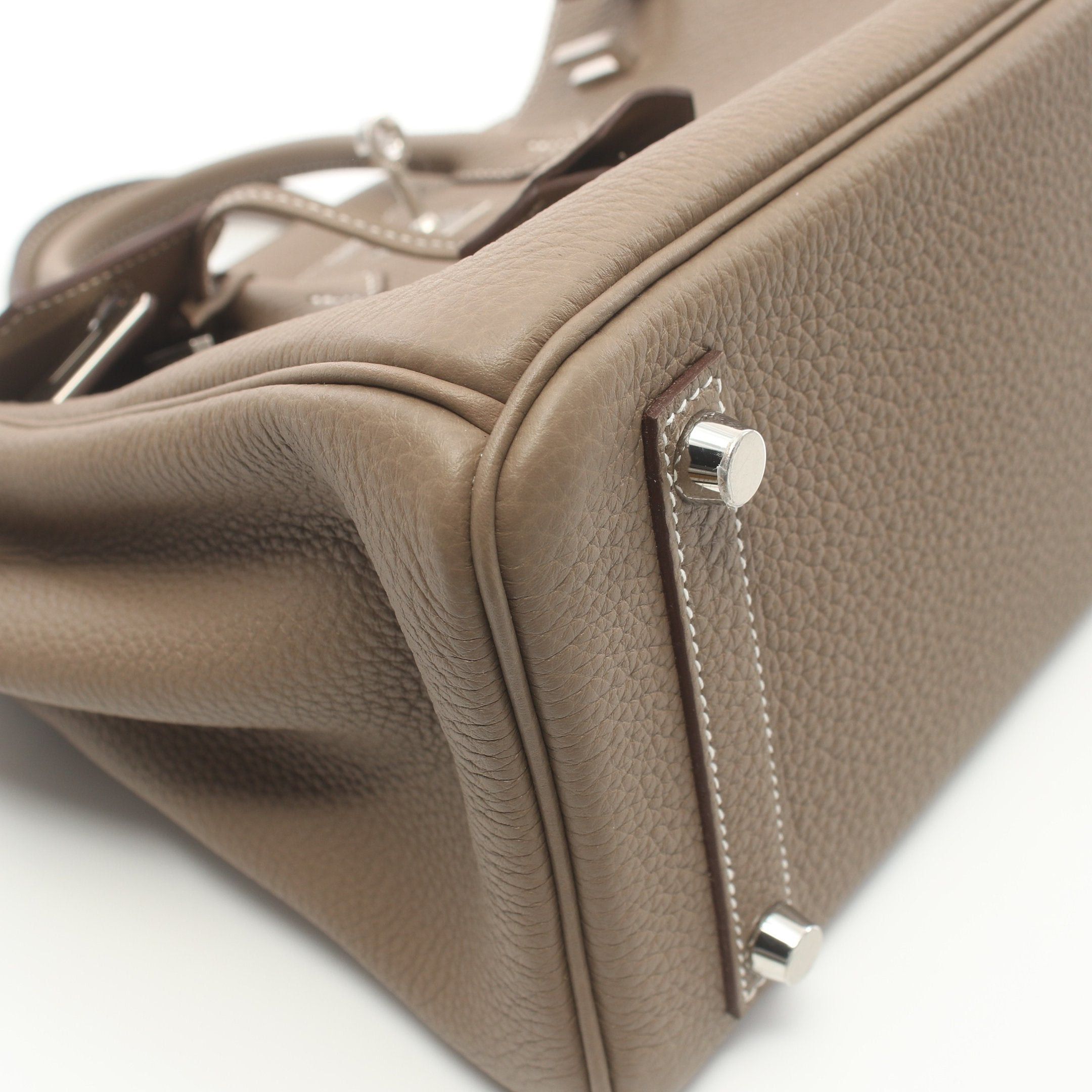 Hermes Hermes Birkin 25 Etoupe Handbag Clemence Leather Gray Brown Silver Hardware B Stamp Size ONE SIZE - 5 Thumbnail