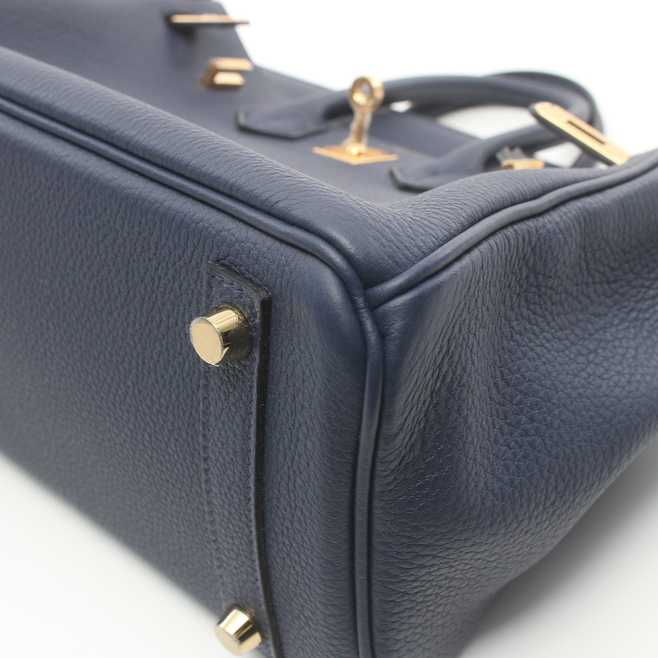 Hermes Hermes Birkin 25 Broodmalt Handbag Togo Dark Blue Gold Hardware Double Engraved Size ONE SIZE - 5 Thumbnail