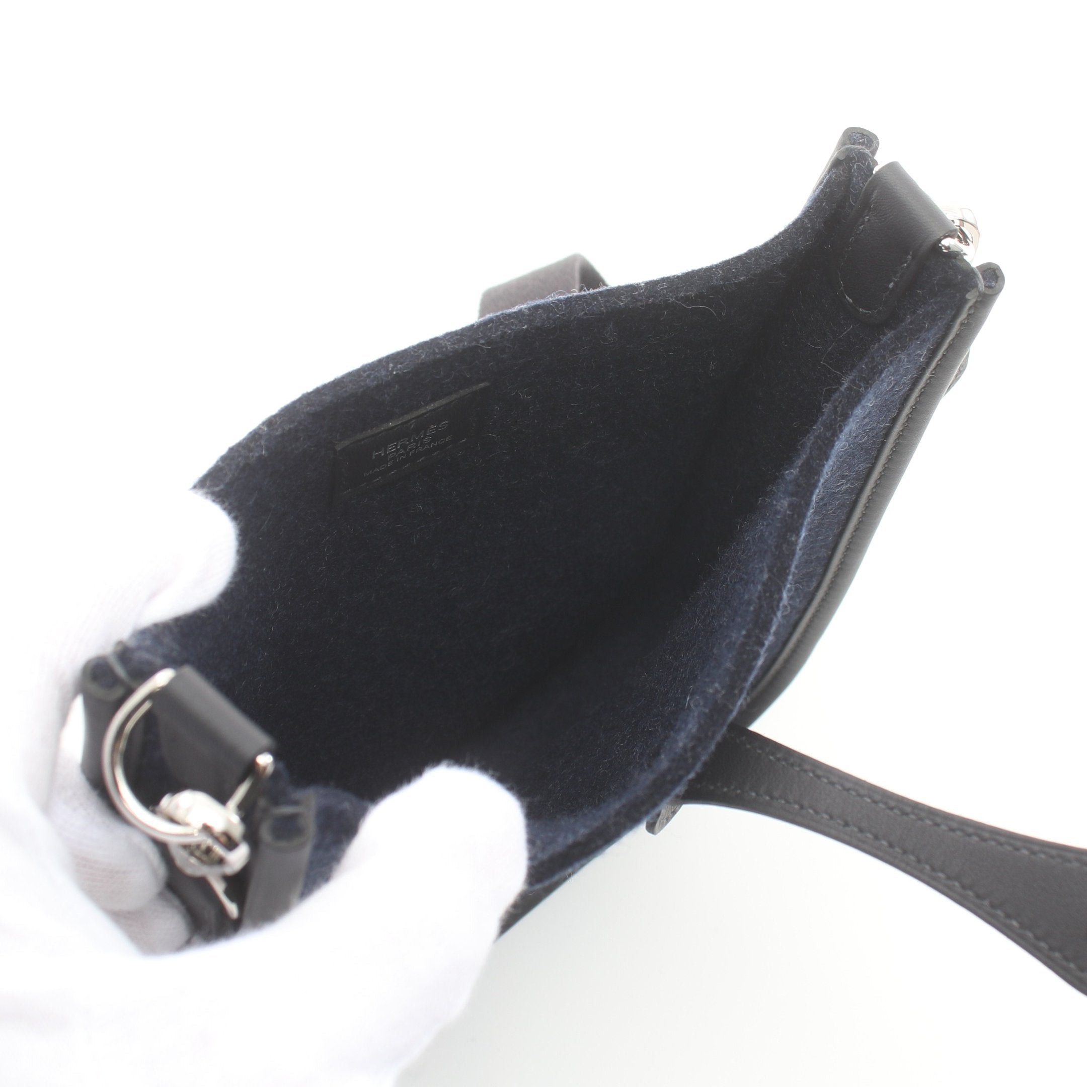 Hermes Hermes Evelyn Tpm Amazon Shoulder Bag Feutre Veau Epsom Navy Black Silver Hardware B Stamp Size ONE SIZE - 3 Thumbnail
