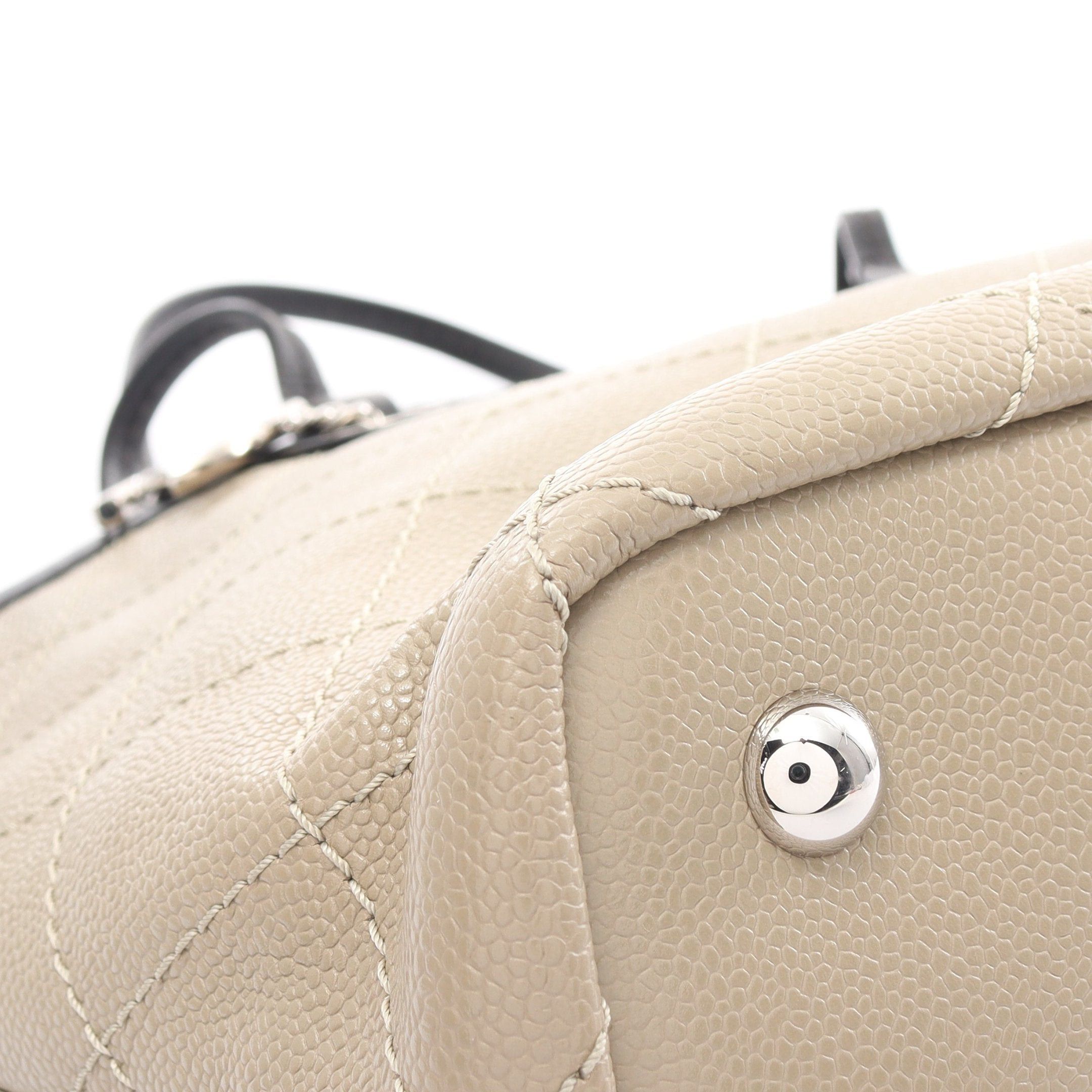 Chanel Chanel On The Road Shoulder Bag Tote Caviar Skin Khaki Beige Silver Hardware Size ONE SIZE - 10 Thumbnail