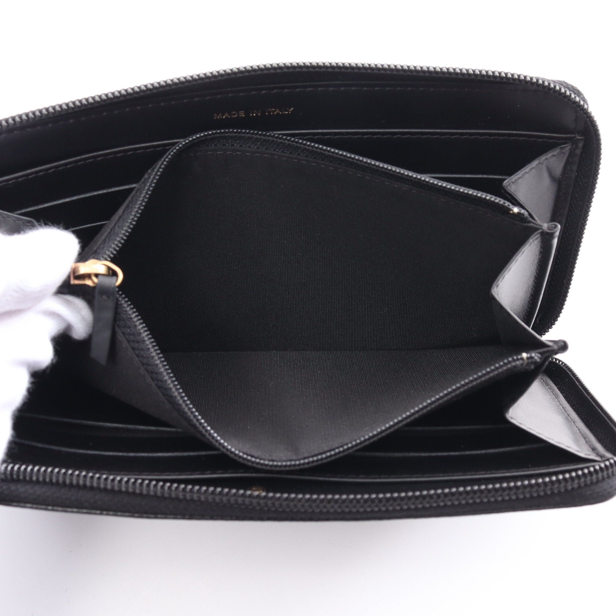 Chanel Chanel Coco Mark Round Zipper Long Wallet Caviar Skin Black Gold Hardware Size ONE SIZE - 5 Thumbnail