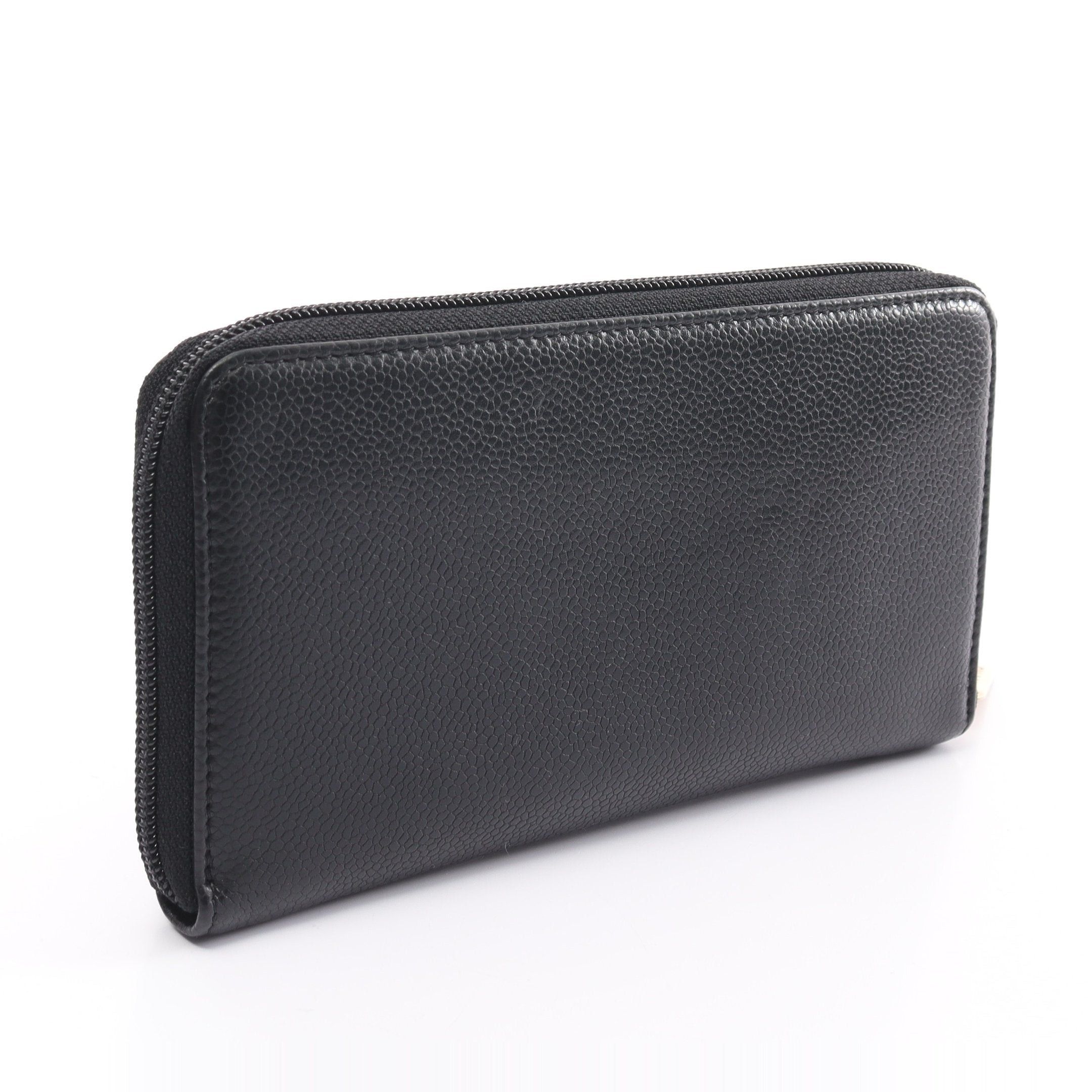 Chanel Chanel Coco Mark Round Zipper Long Wallet Caviar Skin Black Gold Hardware Size ONE SIZE - 2 Thumbnail