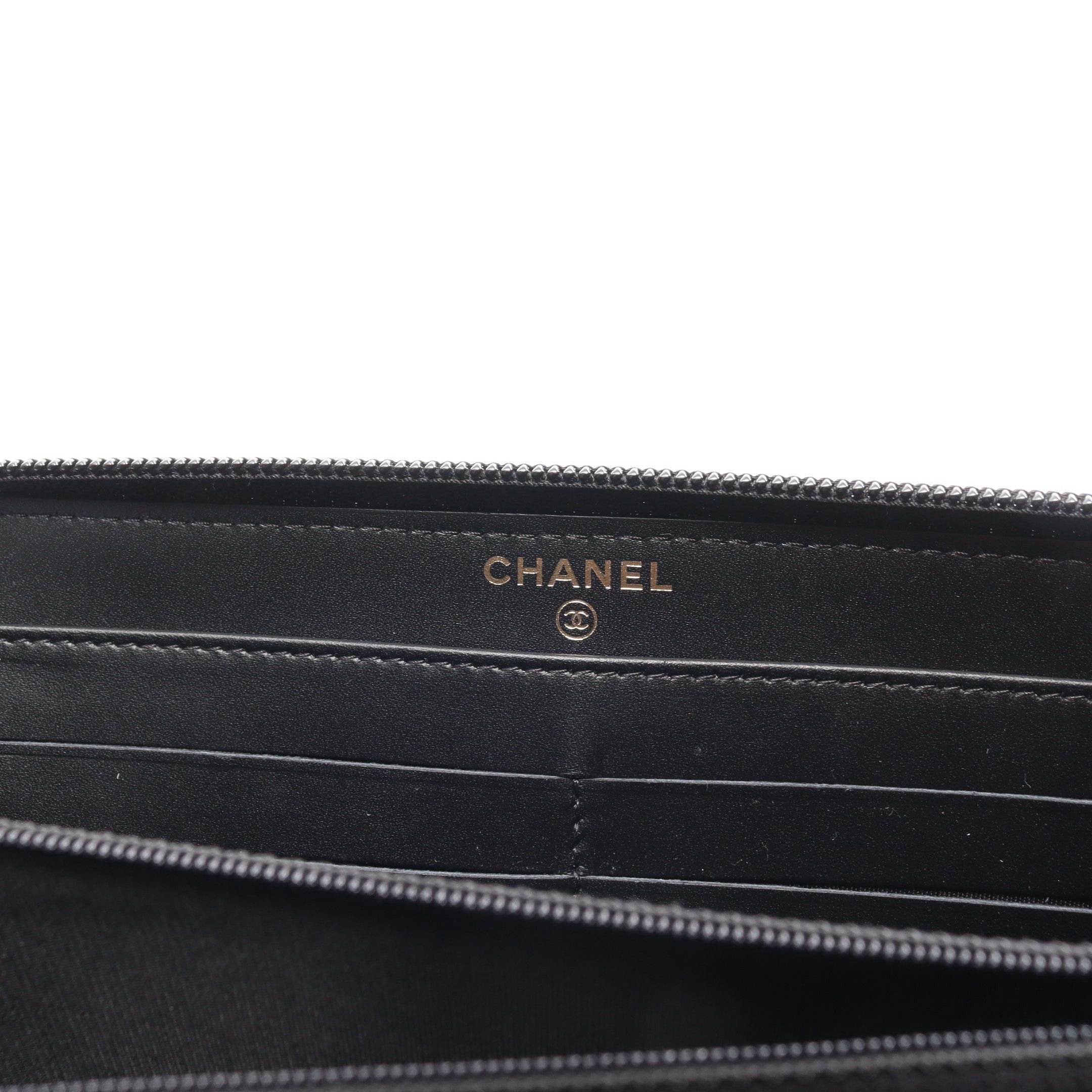 Chanel Chanel Coco Mark Round Zipper Long Wallet Caviar Skin Black Gold Hardware Size ONE SIZE - 4 Thumbnail