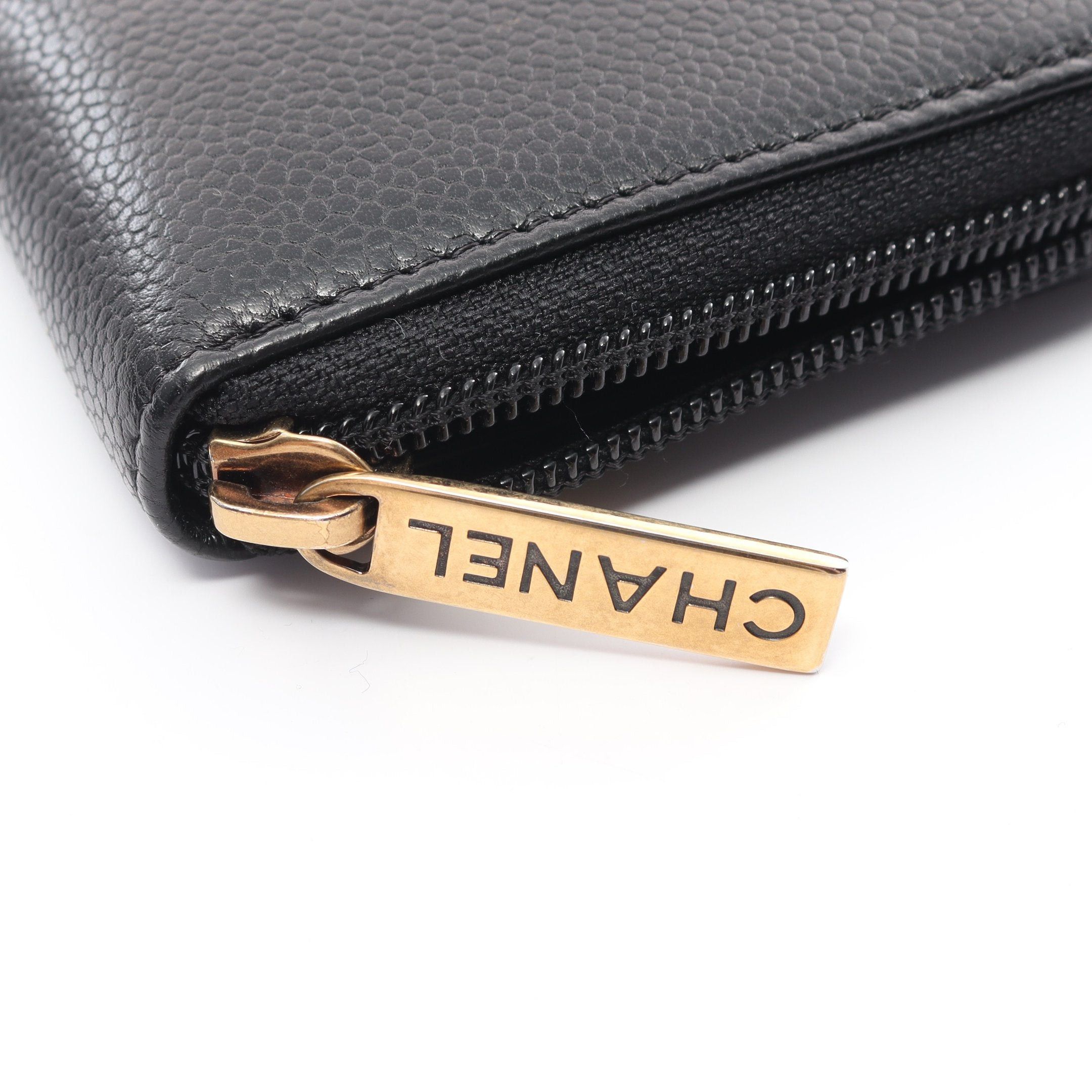 Chanel Chanel Coco Mark Round Zipper Long Wallet Caviar Skin Black Gold Hardware Size ONE SIZE - 6 Thumbnail