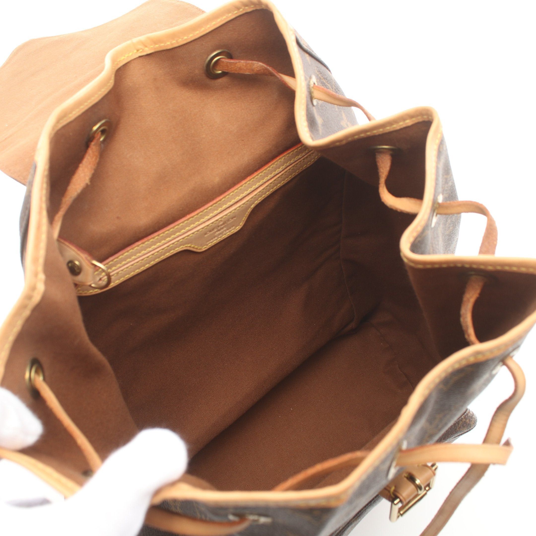 Louis Vuitton Louis Vuitton Montsouris Gm Monogram Backpack Rucksack Leather Brown Size ONE SIZE - 3 Thumbnail