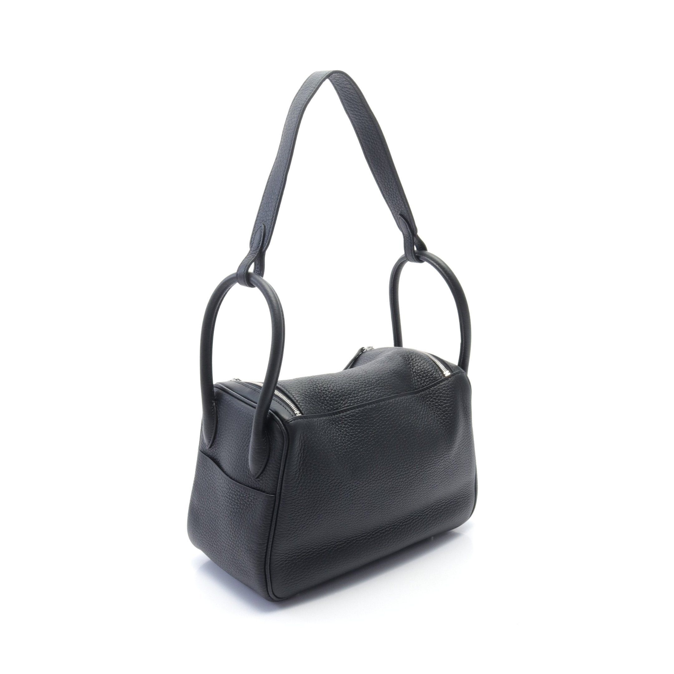 Hermes Hermes Lindy 26 Shoulder Bag Clemence Leather Black Silver Hardware Double Engraved Size ONE SIZE - 2 Thumbnail