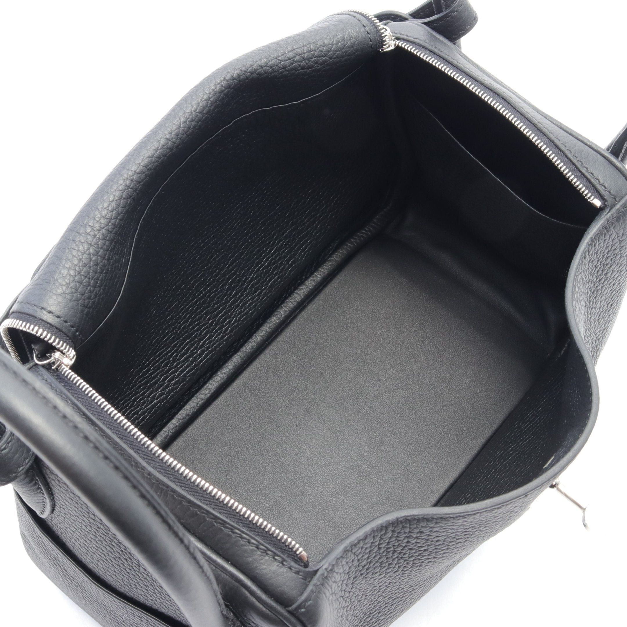 Hermes Hermes Lindy 26 Shoulder Bag Clemence Leather Black Silver Hardware Double Engraved Size ONE SIZE - 3 Thumbnail