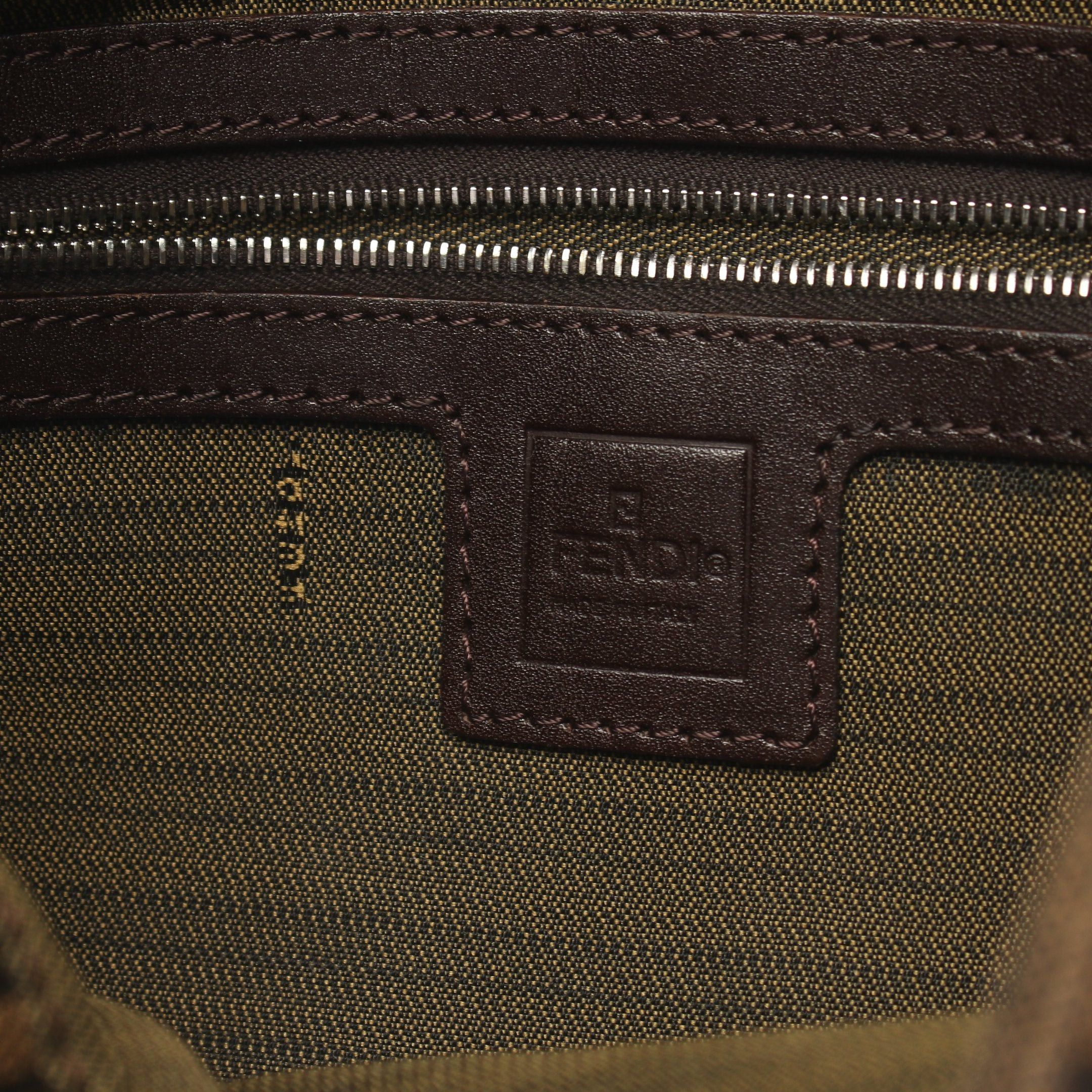 Fendi Fendi Mamma Bucket Zucca One Shoulder Bag Canvas Leather Brown Dark Size ONE SIZE - 4 Thumbnail