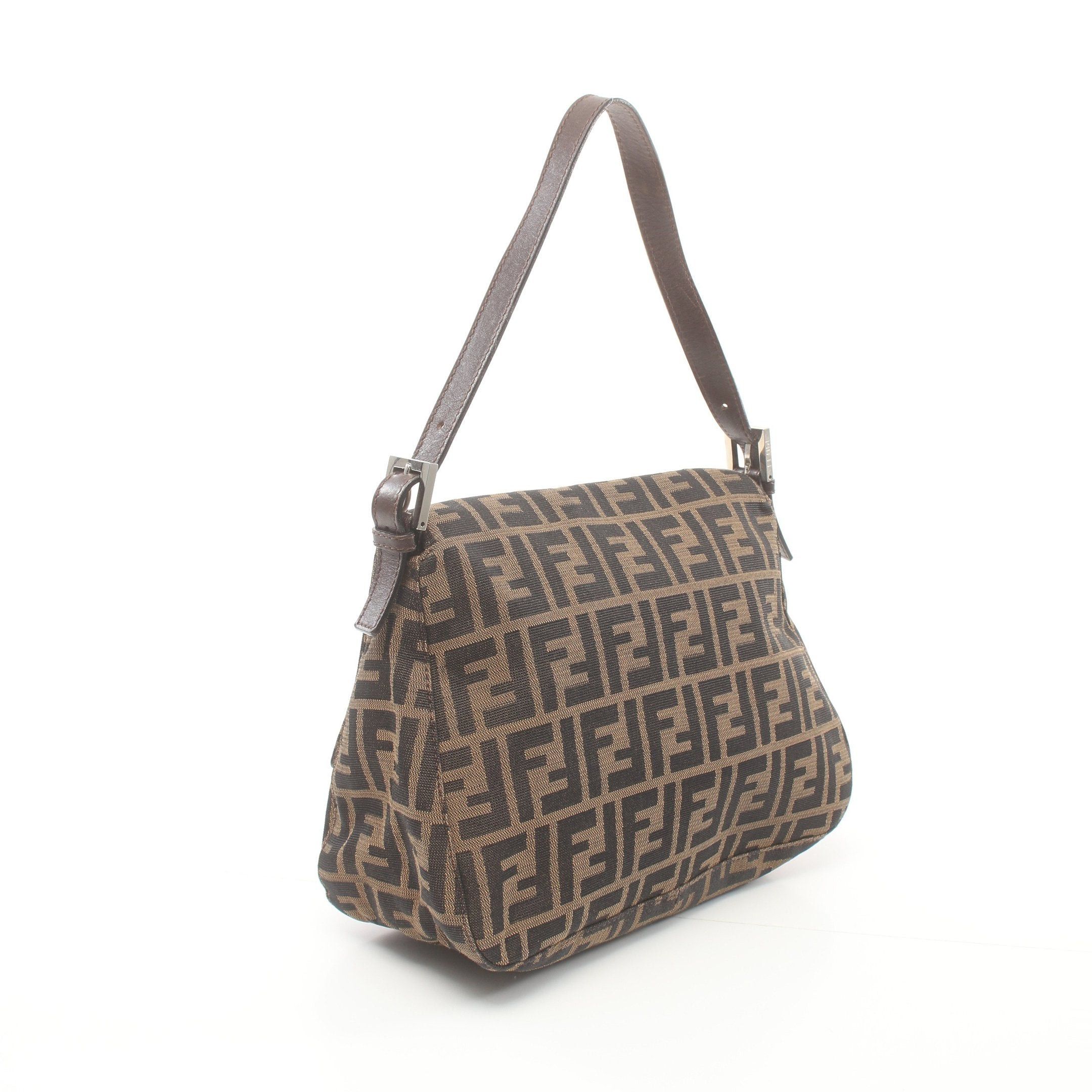 Fendi Fendi Mamma Bucket Zucca One Shoulder Bag Canvas Leather Brown Dark Size ONE SIZE - 2 Thumbnail