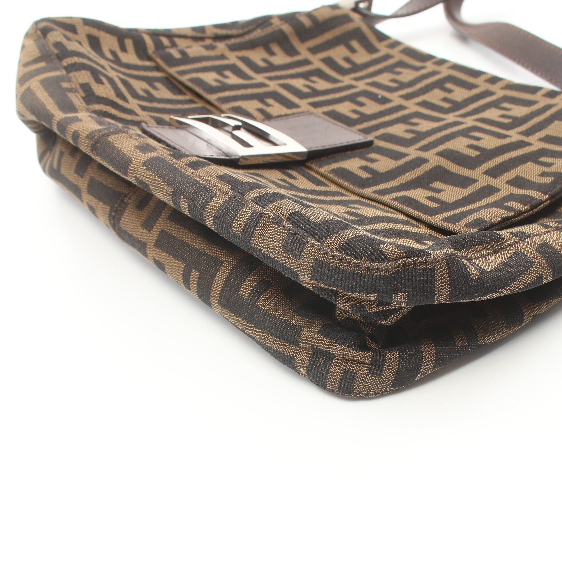 Fendi Fendi Mamma Bucket Zucca One Shoulder Bag Canvas Leather Brown Dark Size ONE SIZE - 8 Thumbnail