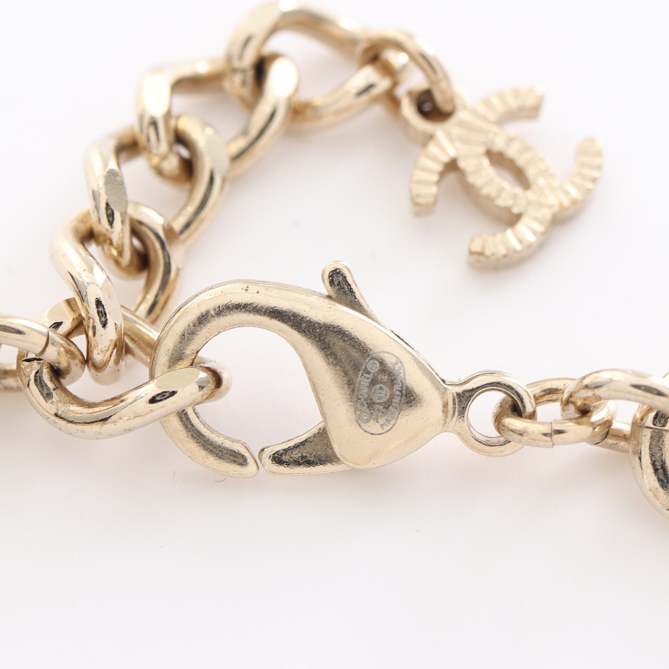 Chanel Chanel Coco Mark Long Necklace Gp Fake Pearl Rhinestone Champagne Gold Off White Clear A22S Size ONE SIZE - 3 Thumbnail